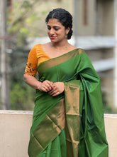 Green Zari Weaving Semi Silk Saree | KF130