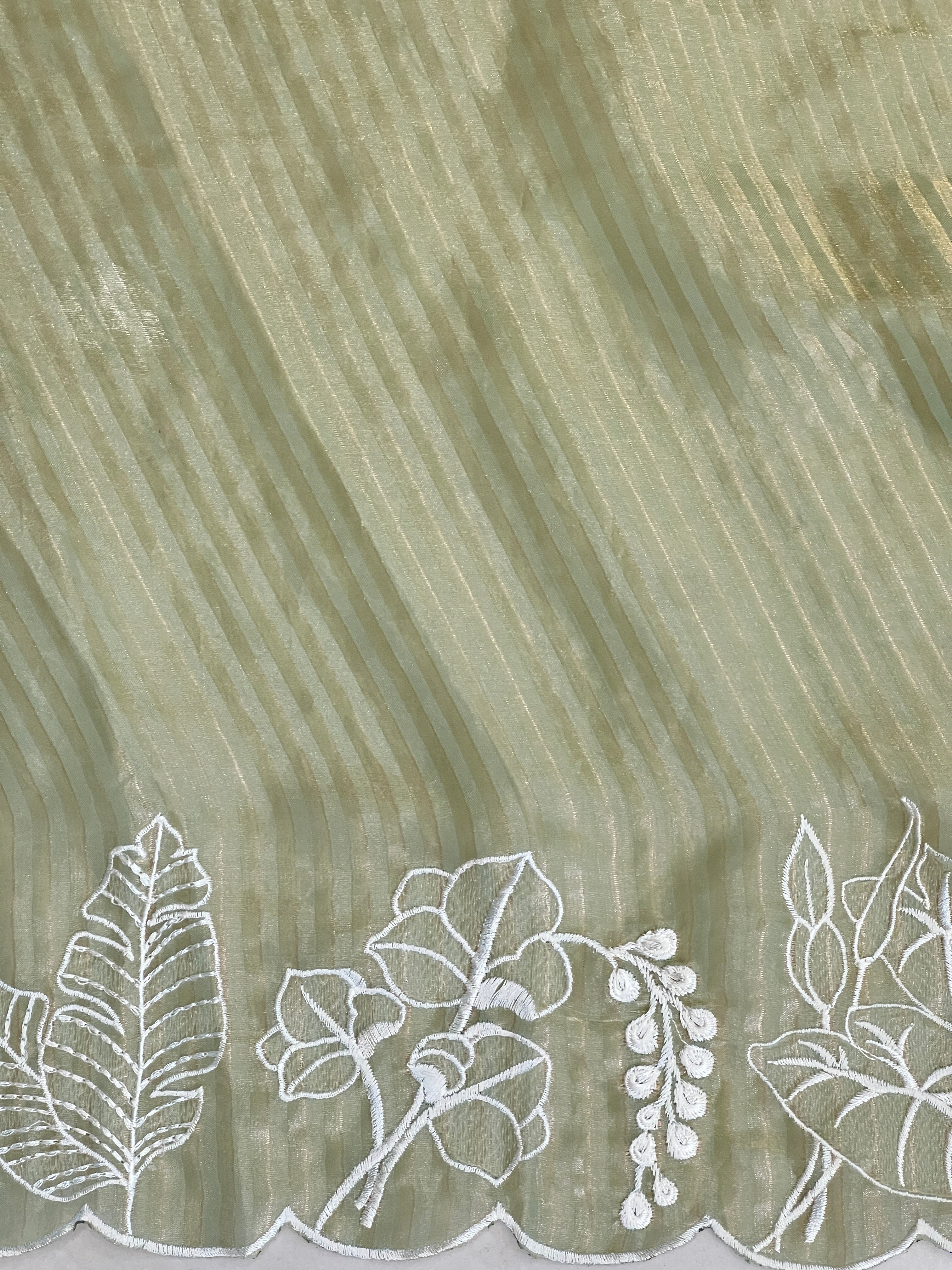 Applique Work Detailed Crushed Tissue Organza Saree | BLD1904