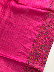 Zari Check Pattern With Embroidery Detailed Tussar Saree | RGD721