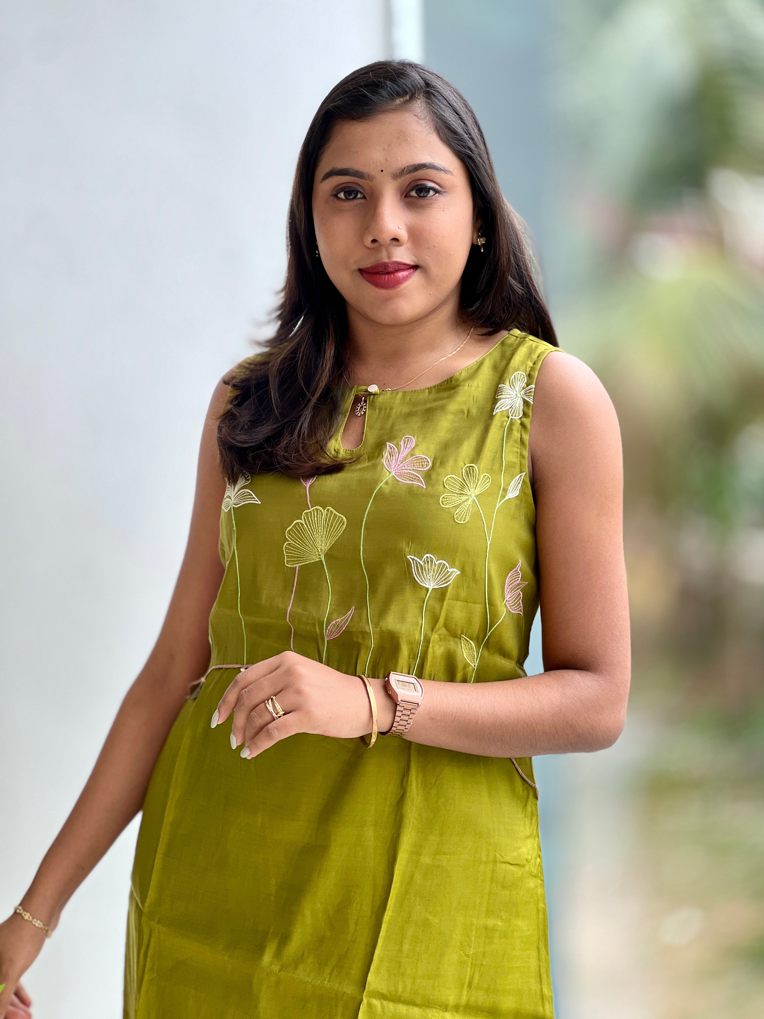 Embroidered Mul Chanderi Kurta Set | NCF356