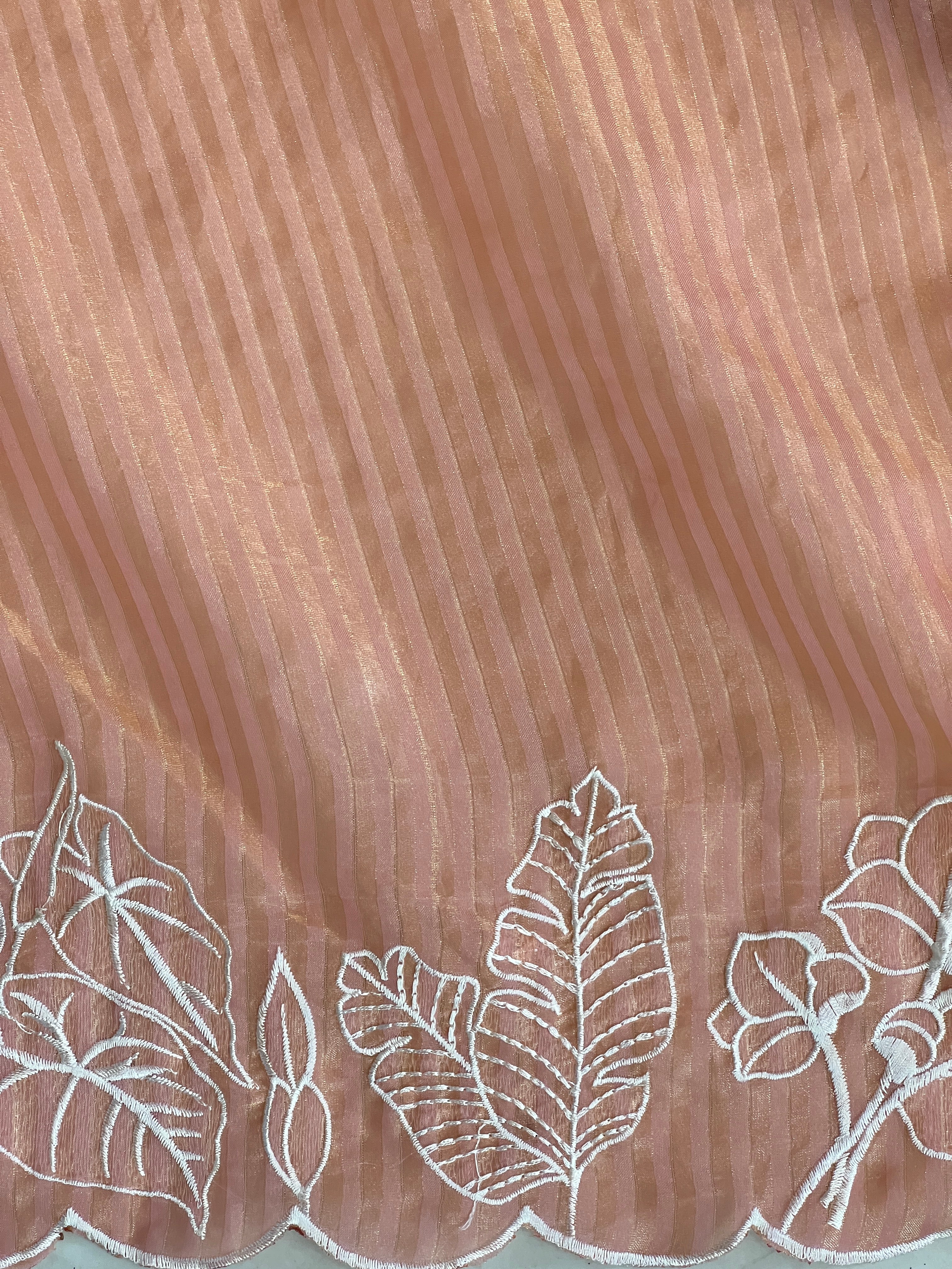 Applique Work Detailed Crushed Tissue Organza Saree | BLD1905