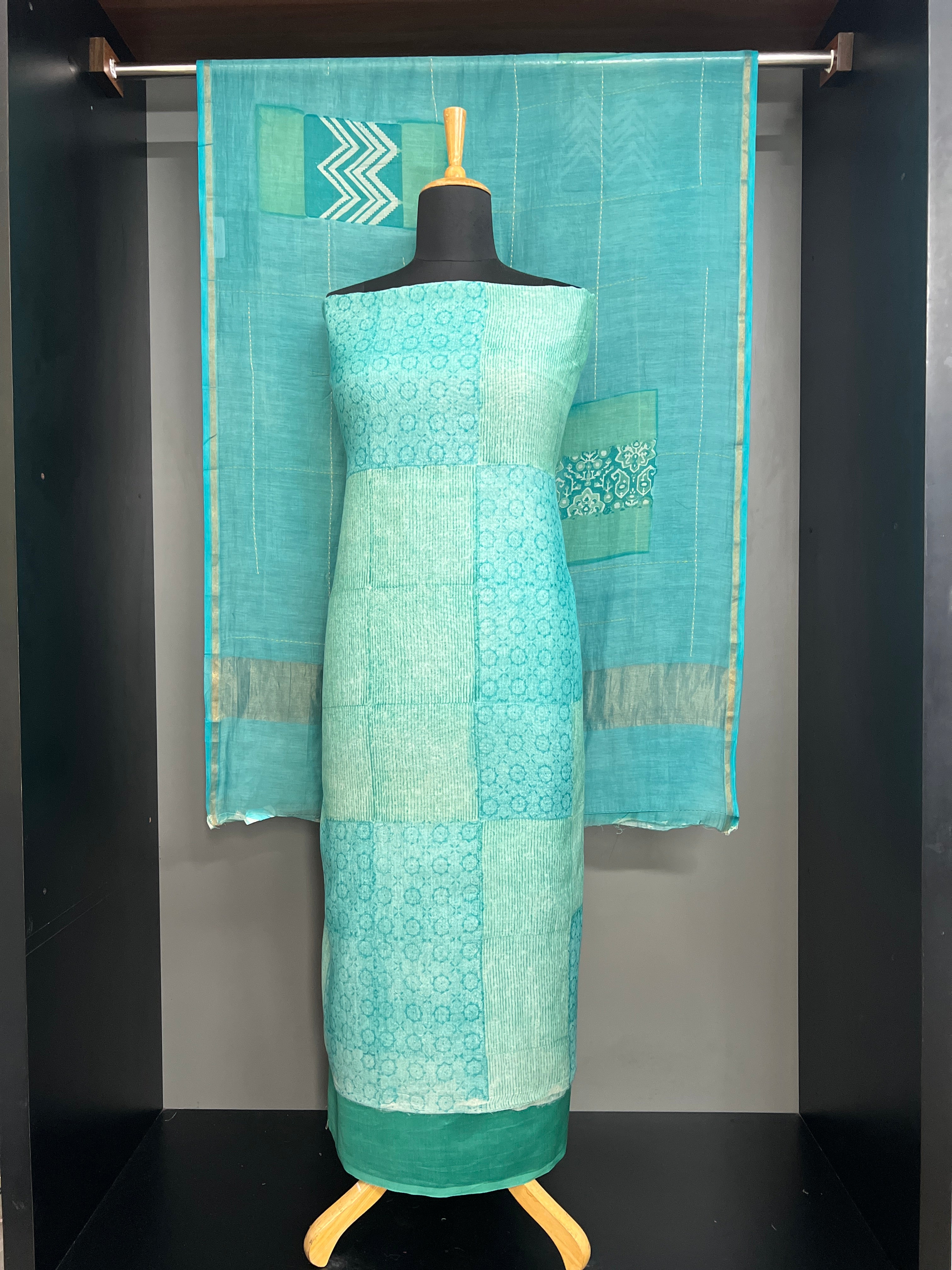 Abstract Pattern Chanderi Salwar Set | YNG1445