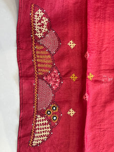 Hand Embroidery & Kutch Work Detailed Pure Tussar Saree | RGD733