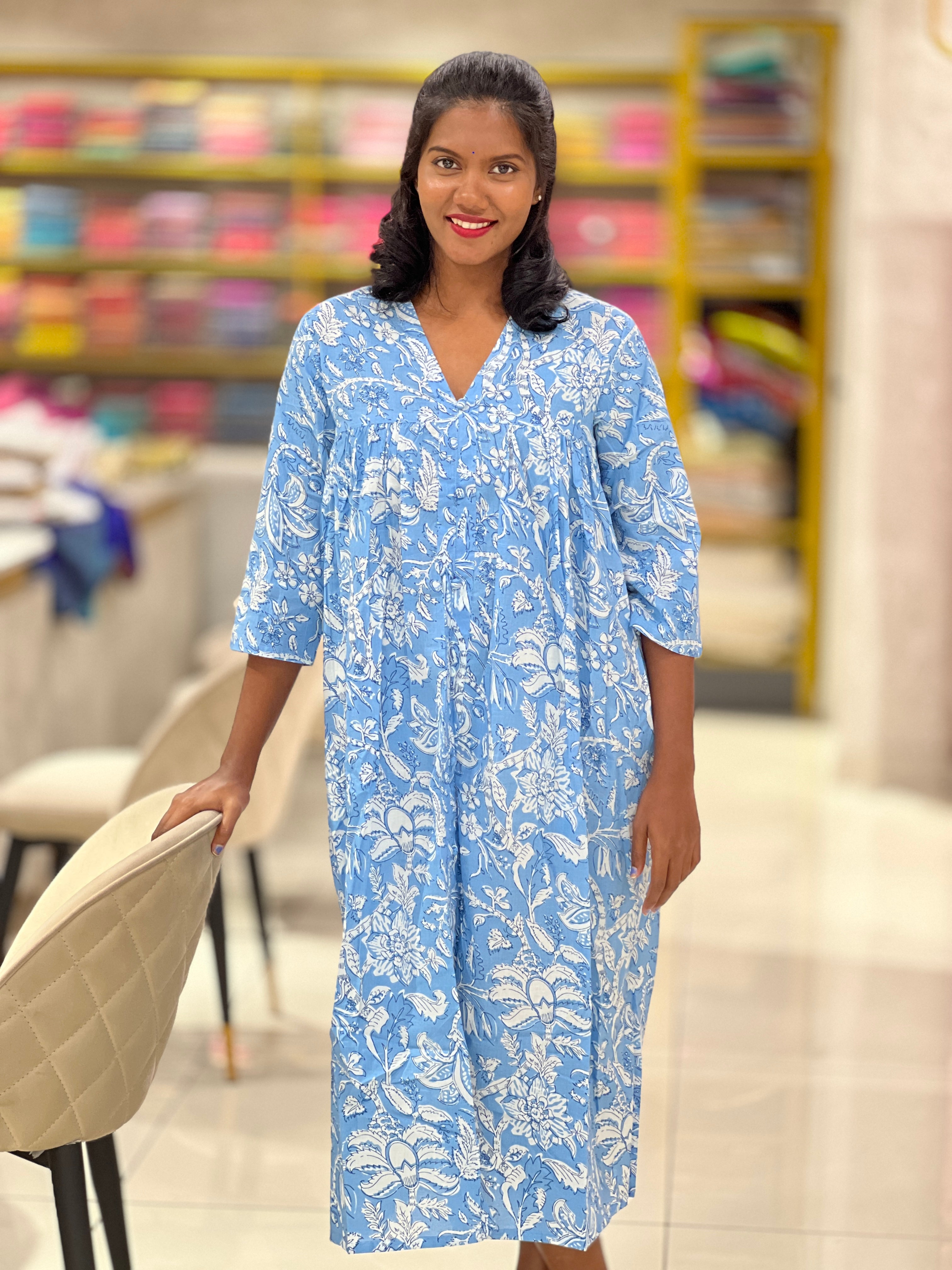 Floral Print Detailed Cotton Kurta | TBS115