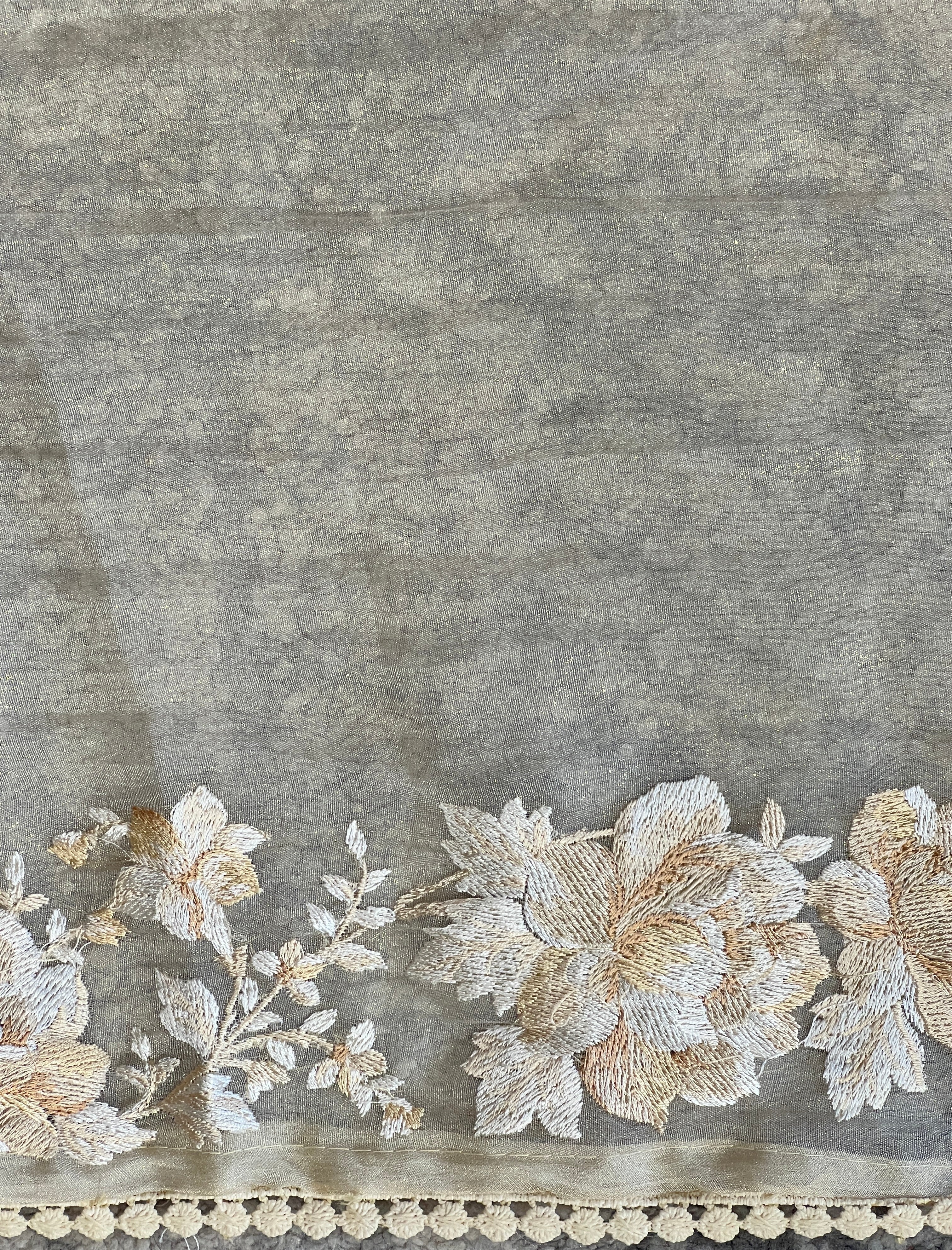 Floral Embroidery Detailed Shimmer Organza Saree | BLD1909