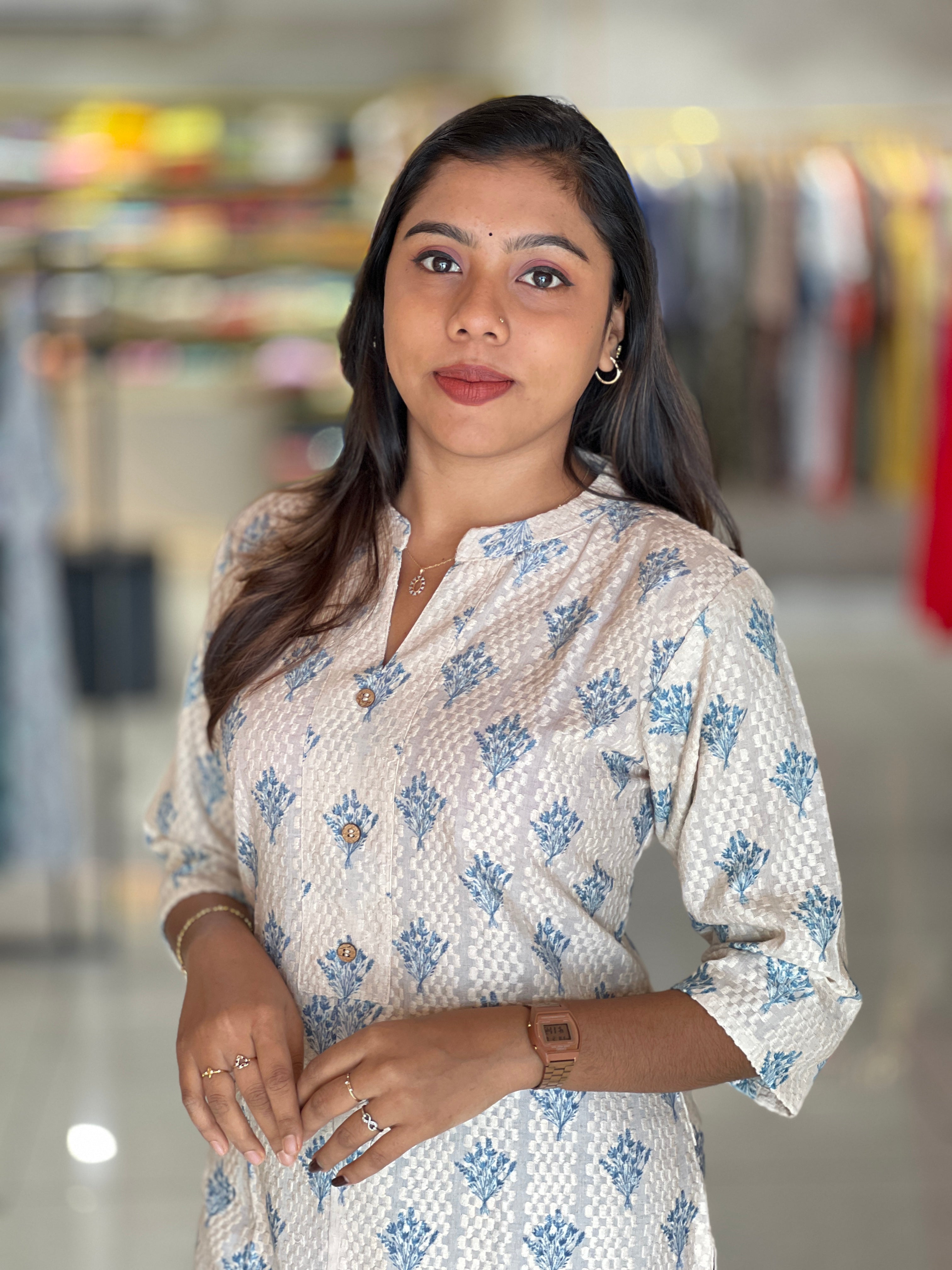 Thread Weaving Cotton Kurta | RMLA321