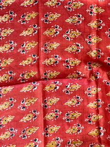 Ajrak Inspired Floral Print Detailed Tussar Saree | MNH502