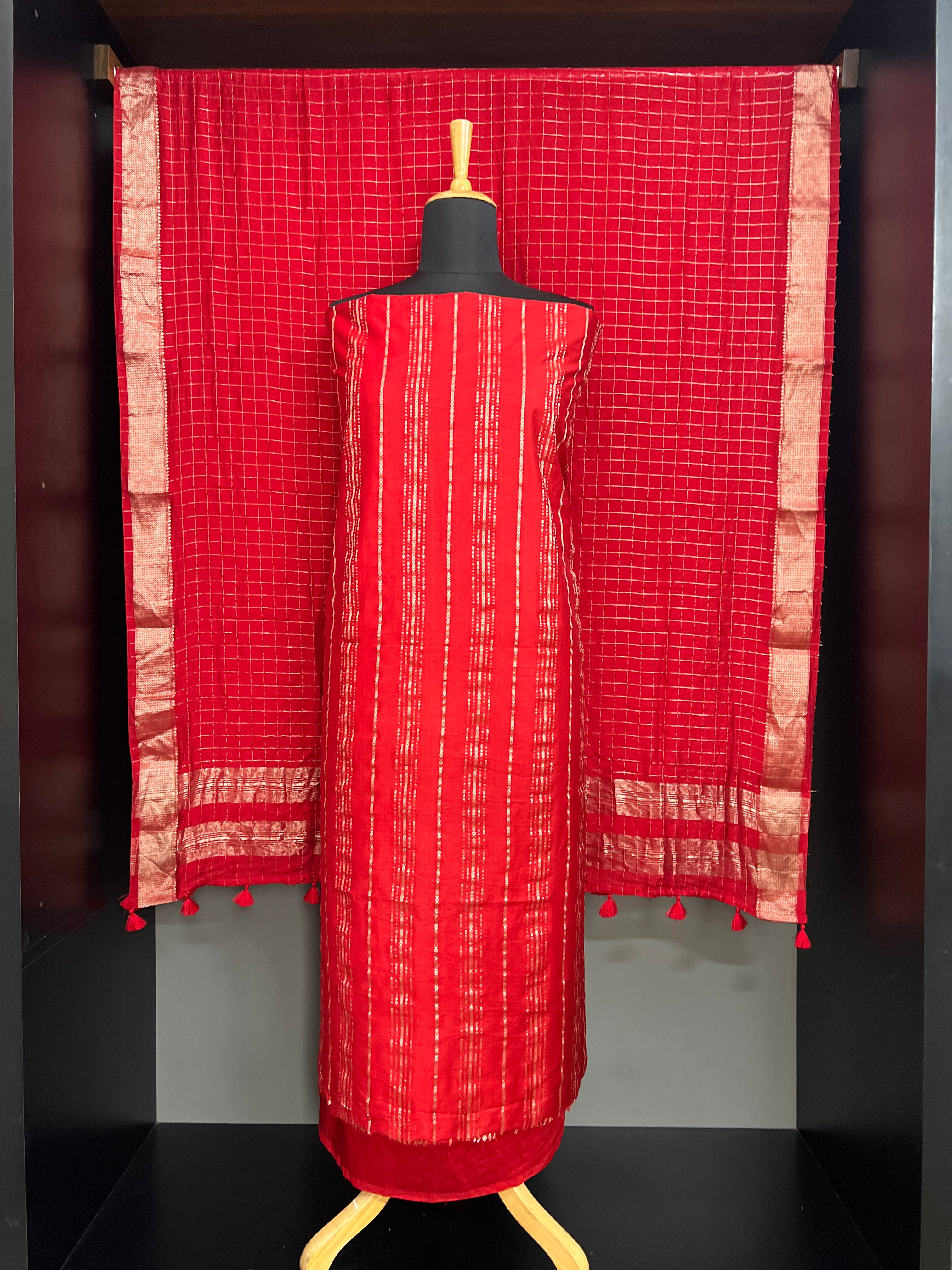 Line Woven Pattern Chanderi Salwar Set | YNG1440