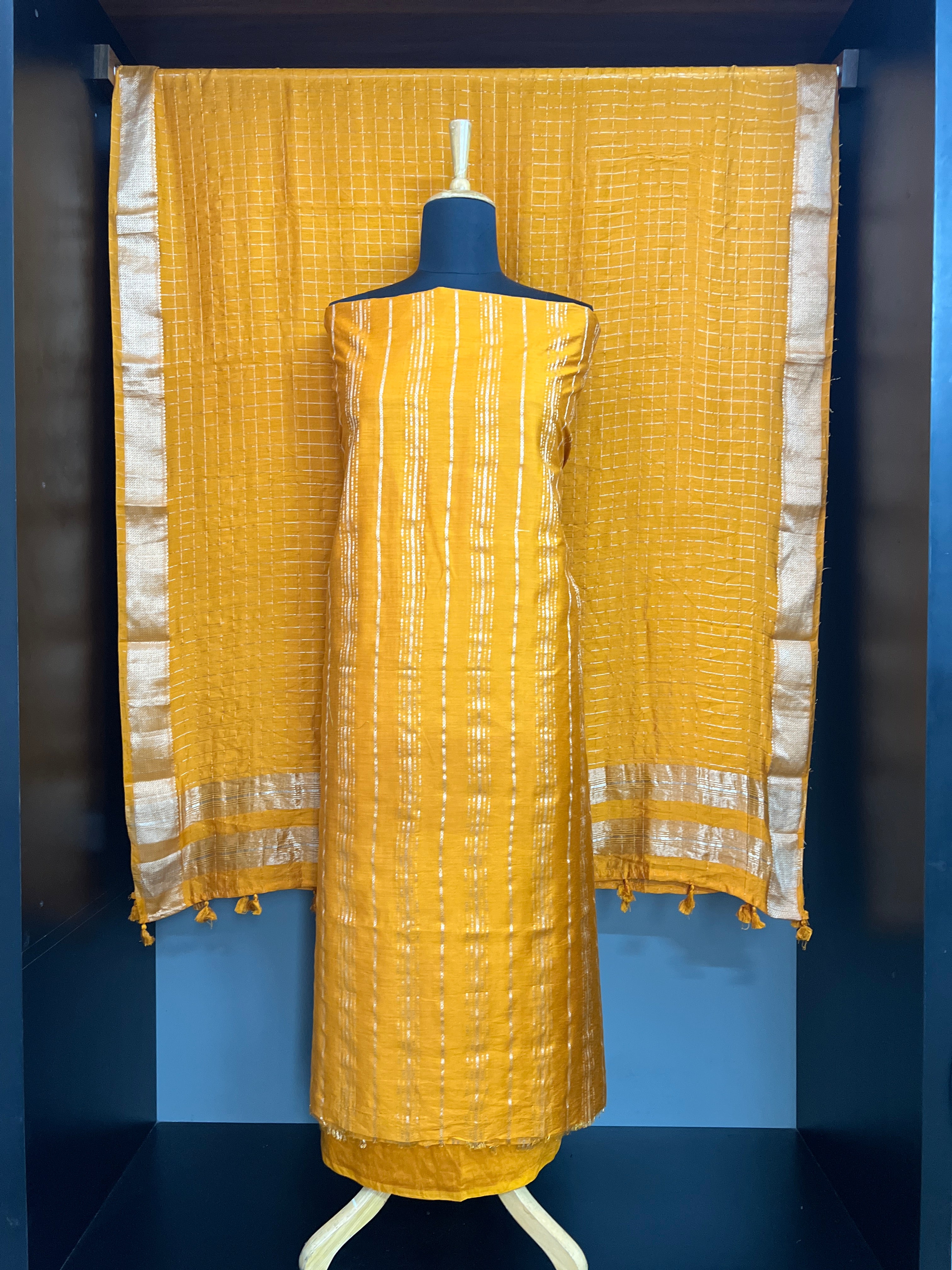 Line Woven Pattern Chanderi Salwar Set | YNG1436