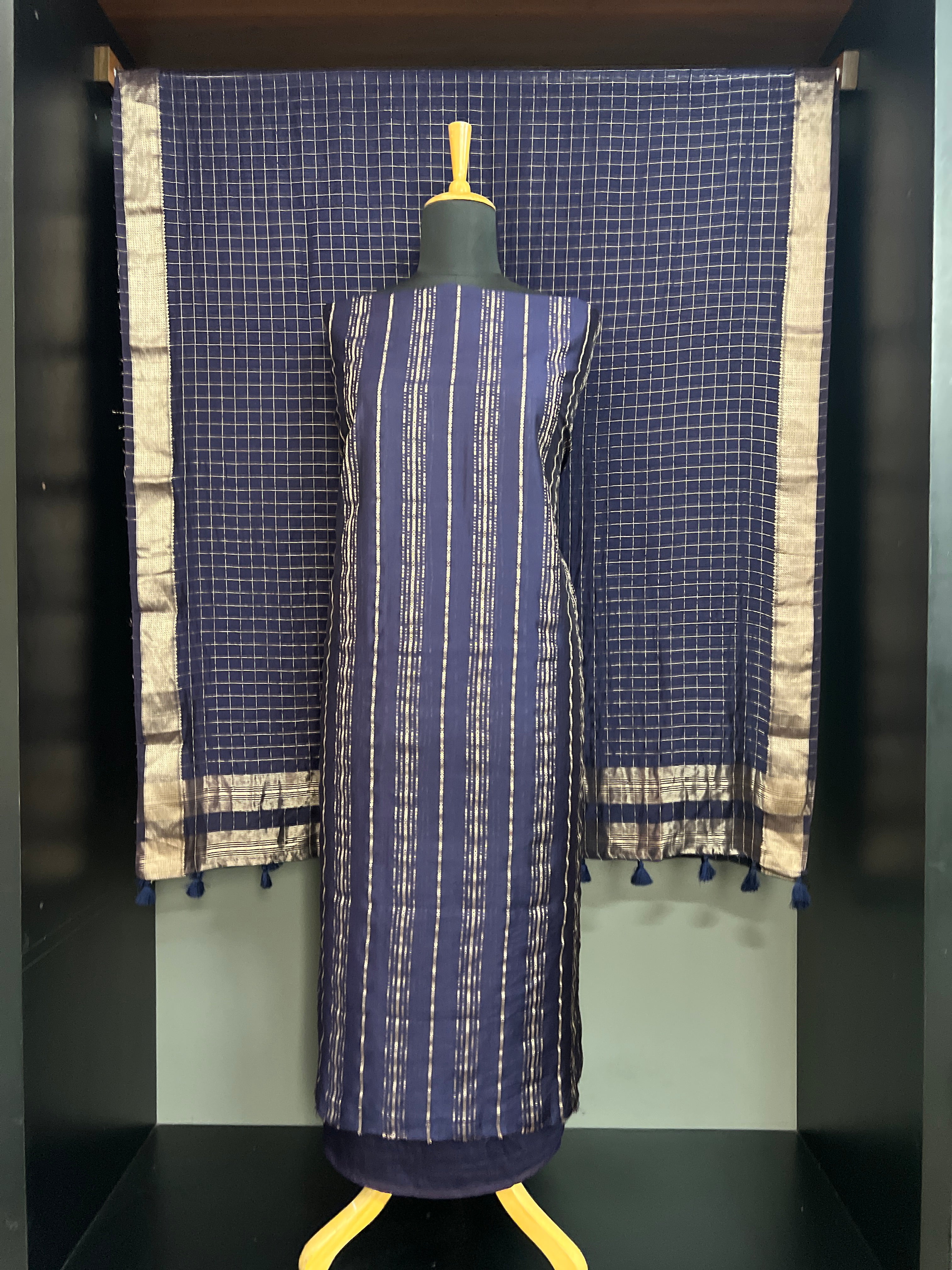 Line Woven Pattern Chanderi Salwar Set | YNG1435