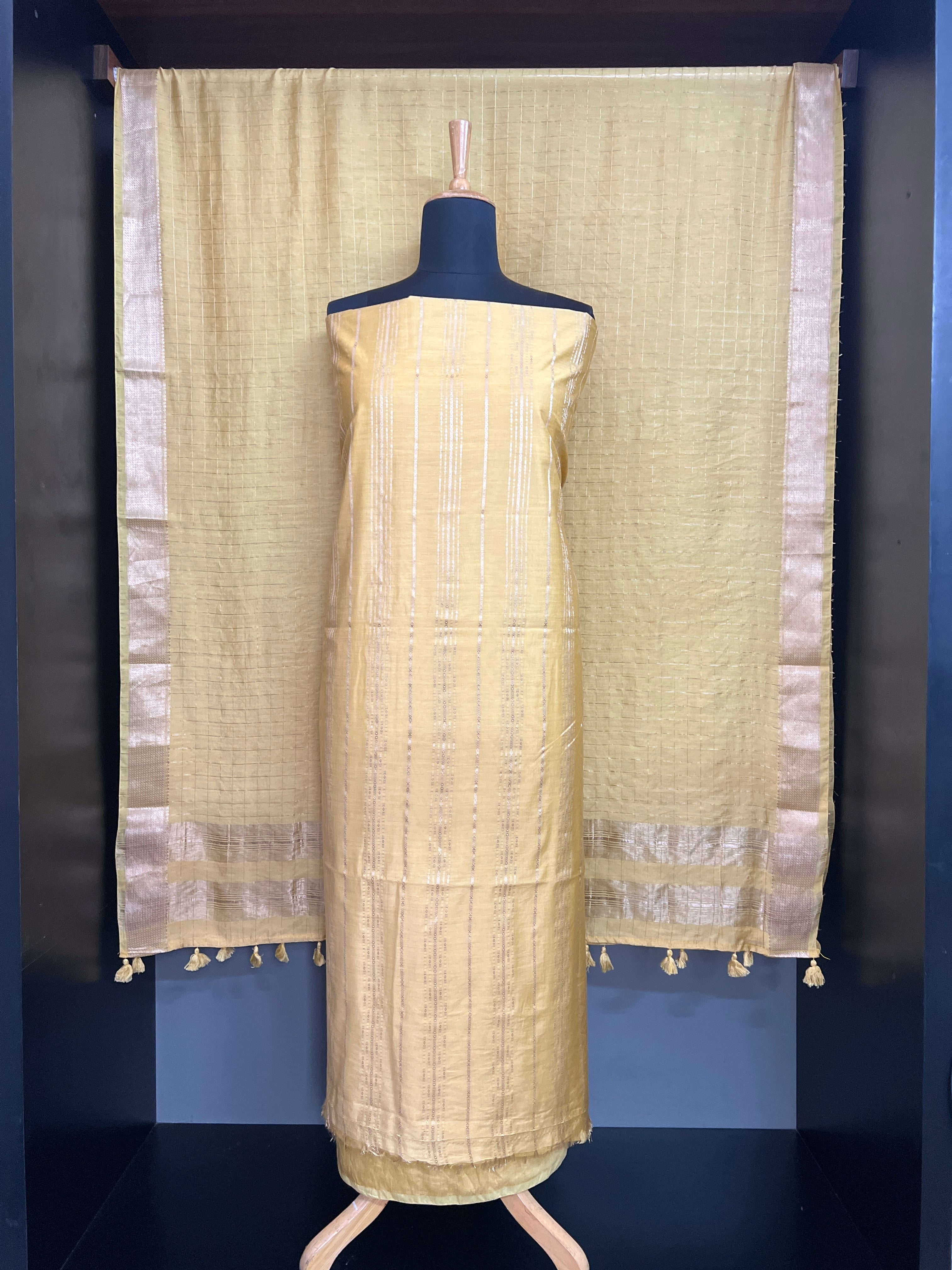 Line Woven Pattern Chanderi Salwar Set | YNG1434