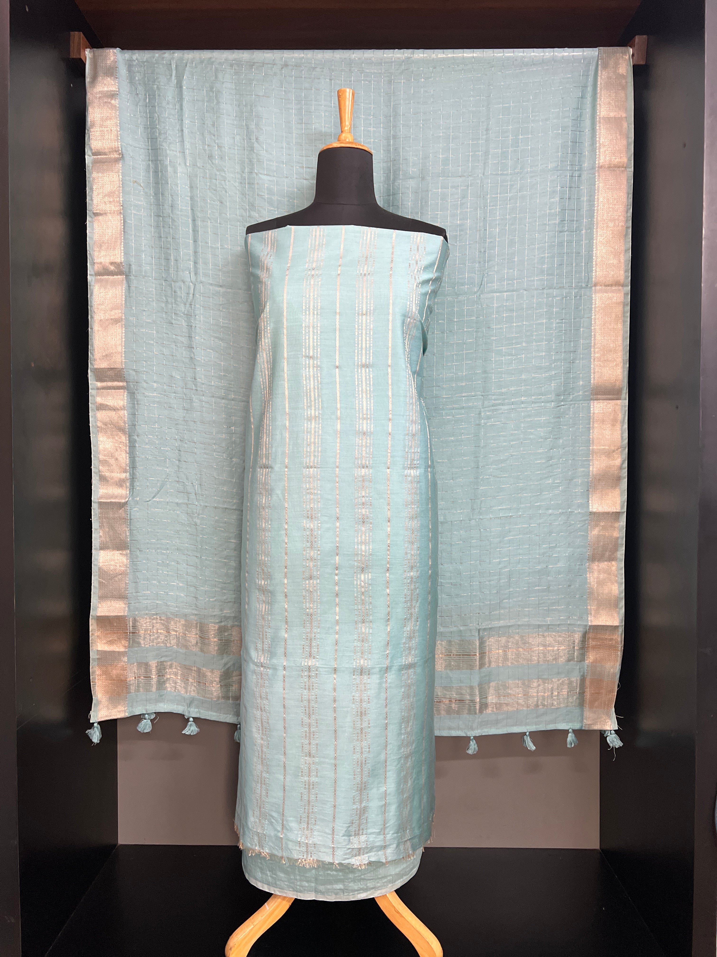 Line Woven Pattern Chanderi Salwar Set | YNG1433