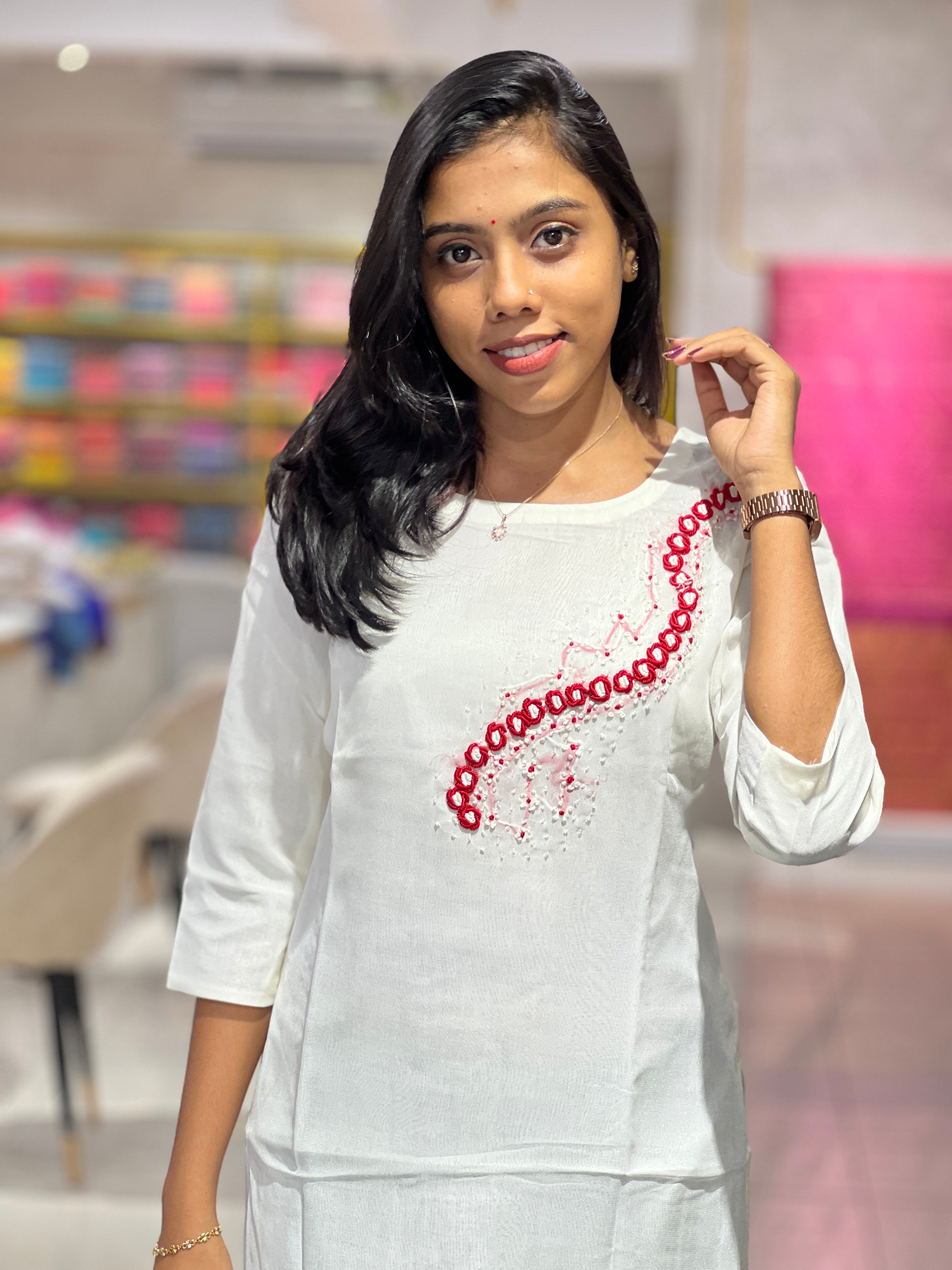 Embroidery Detailed Georgette Kurta | DNT191