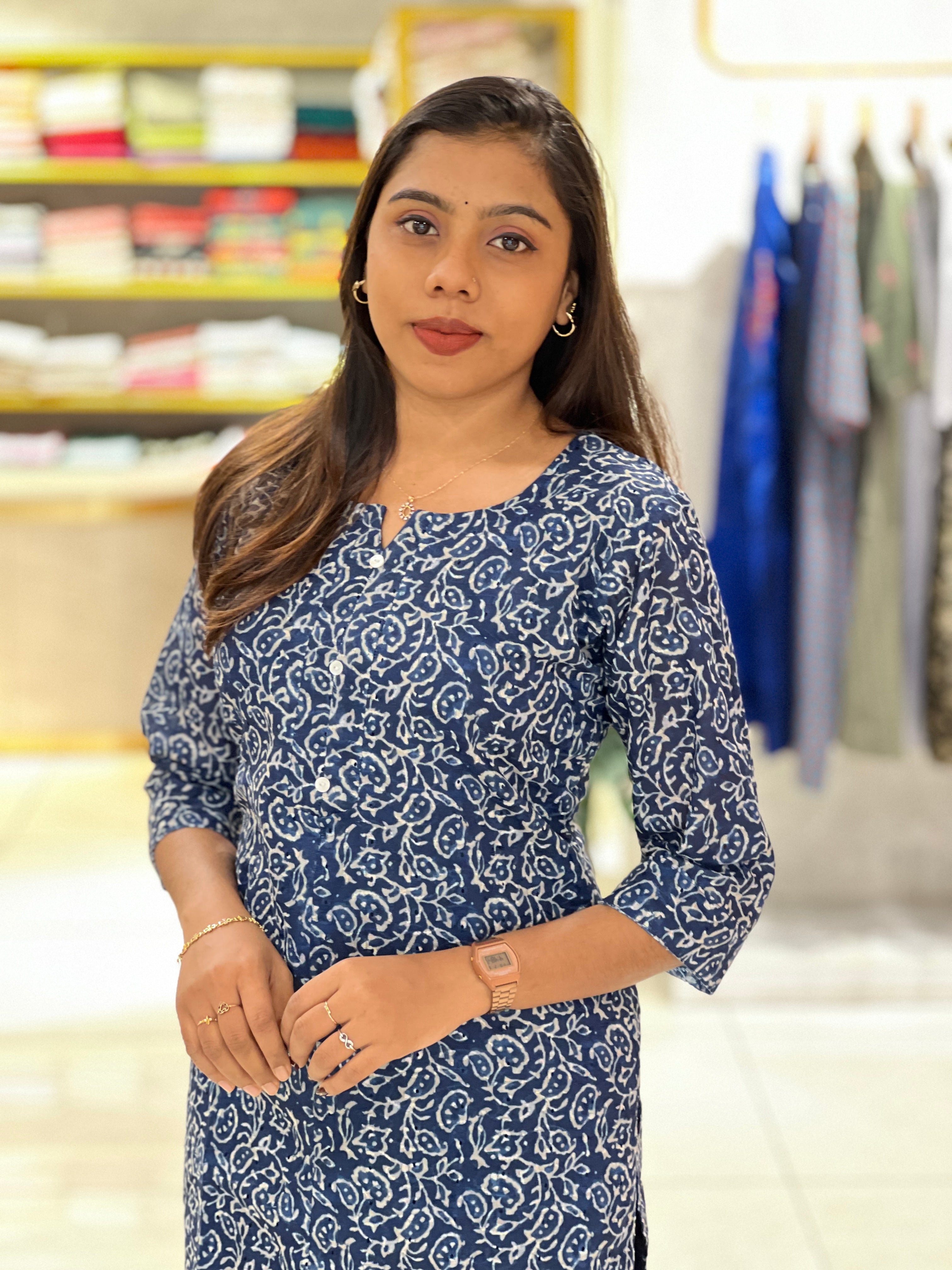 Paisley Printed Cotton Kurta | RMLA316