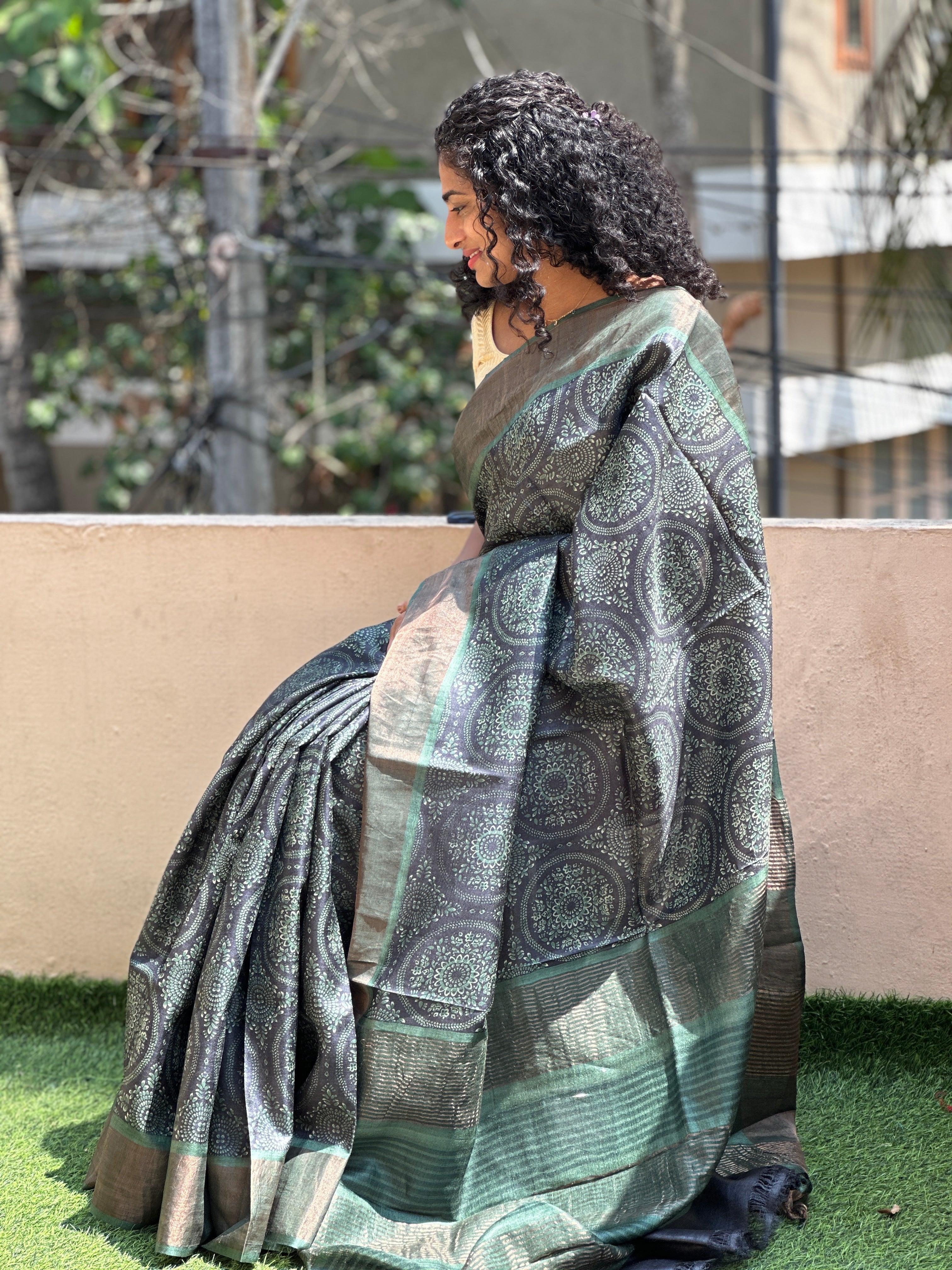 Digital Printed Tussar Saree | NLM112