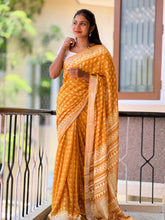 Printed Design Bhagalpuri Linen Saree | RP452