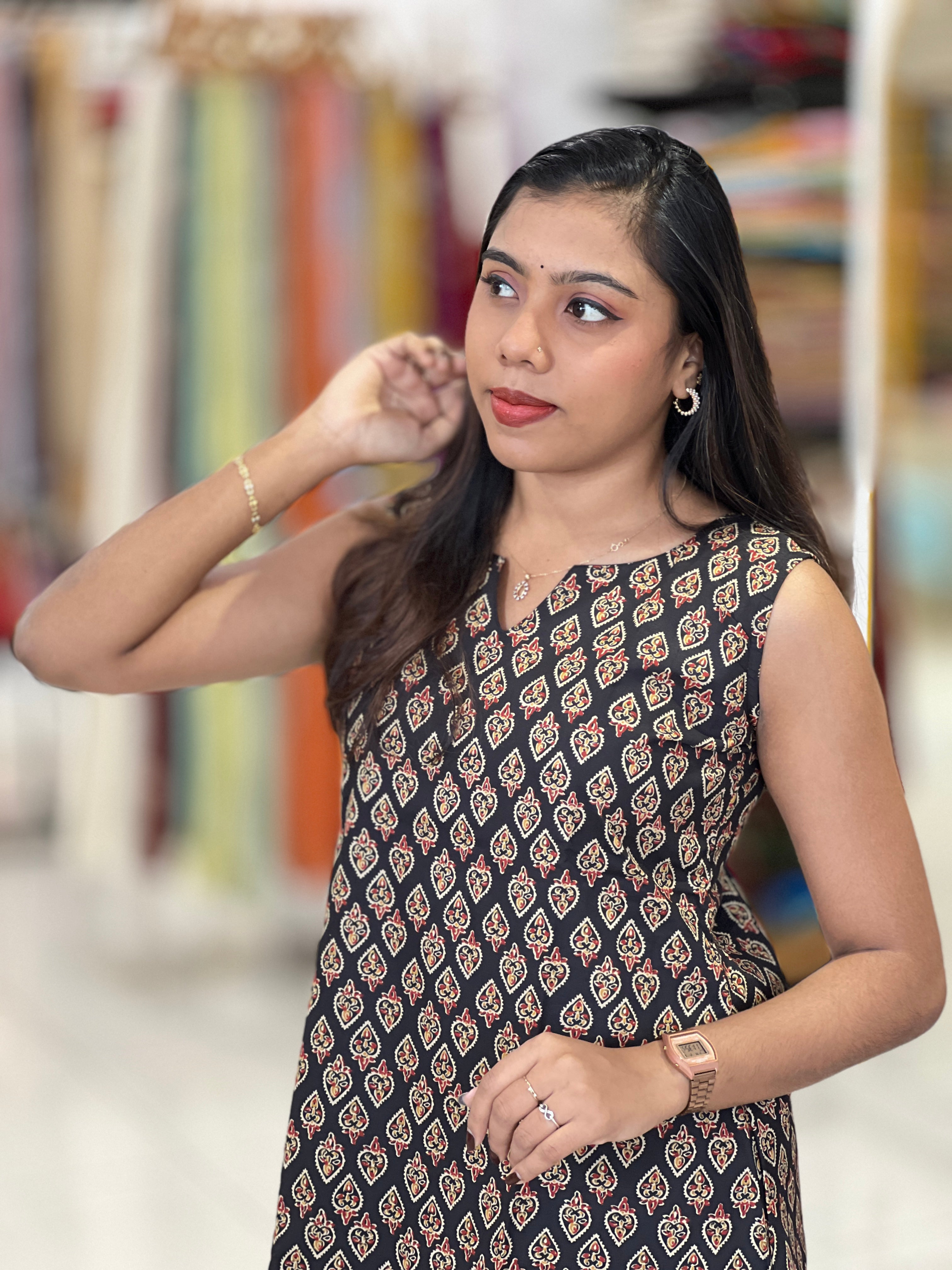 Floral Printed Cotton Kurta | MSN153