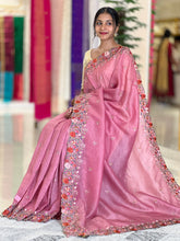 Embroidered Crushed Tissue Organza Saree | SBP307