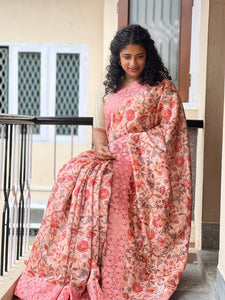 Cutwork Pattern Border Semi Silk Saree | BLD161