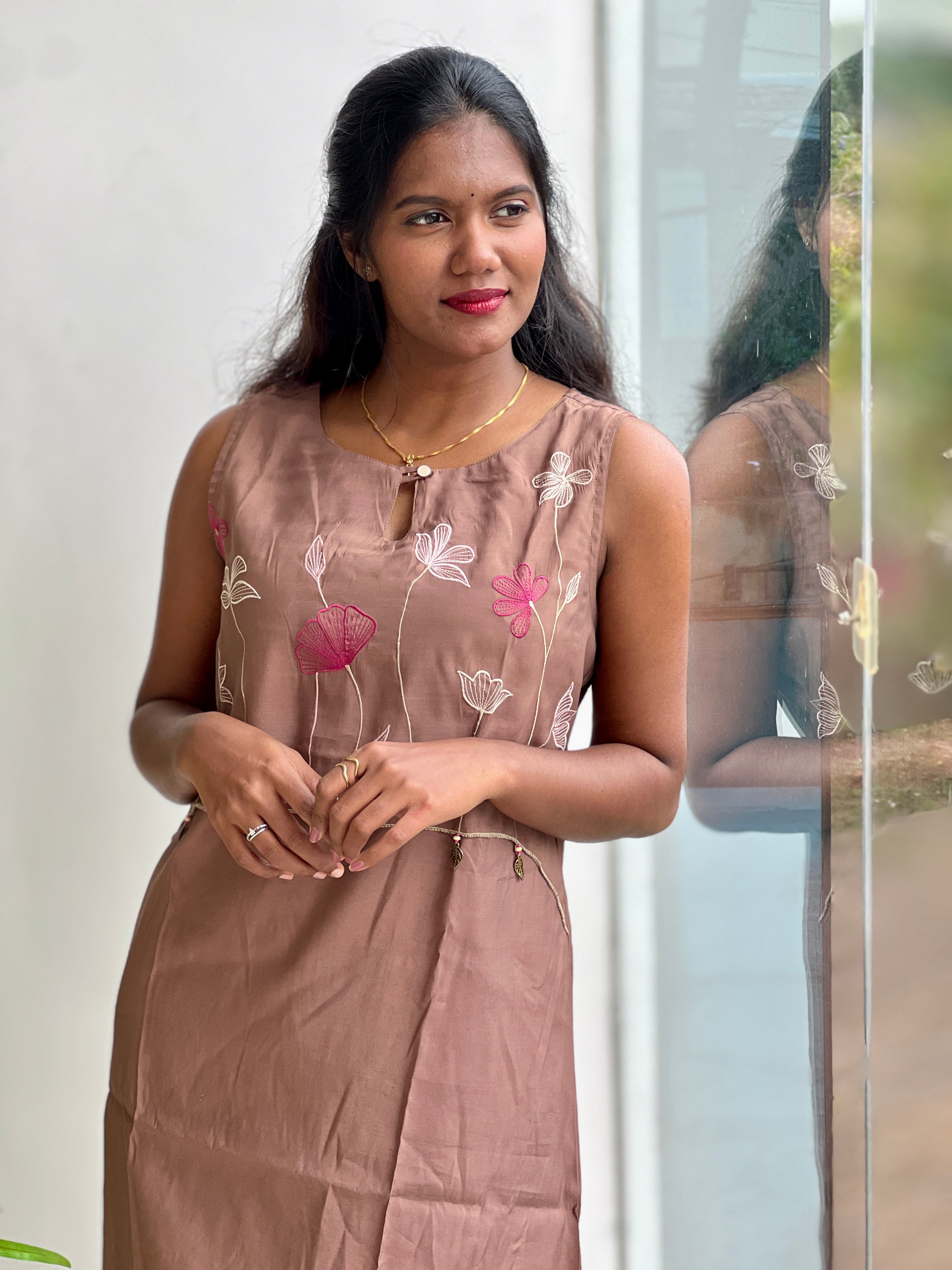 Embroidered Mul Chanderi Kurta Set | NCF354