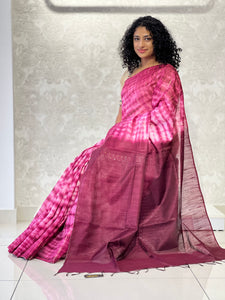 Tie & Dye Bagalpuri Linen Saree | US204