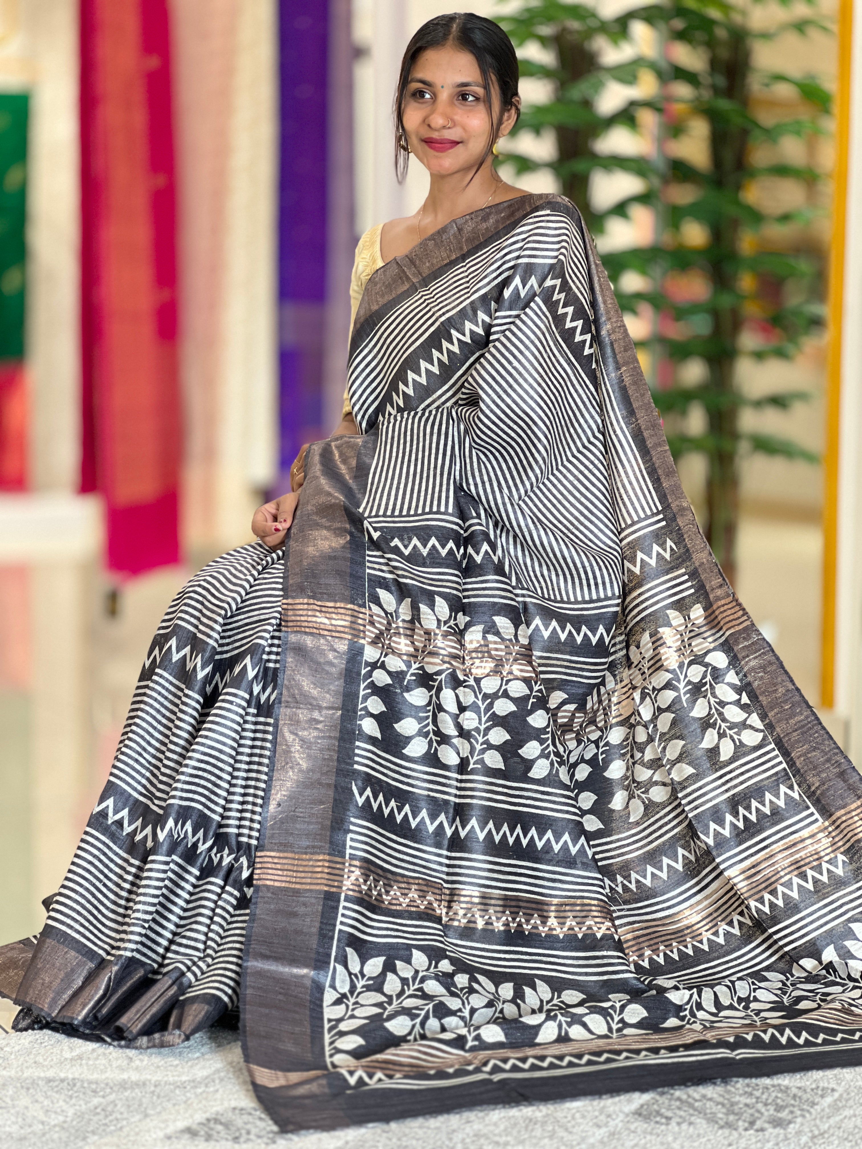 Printed  Semi Geecha Saree | SK362