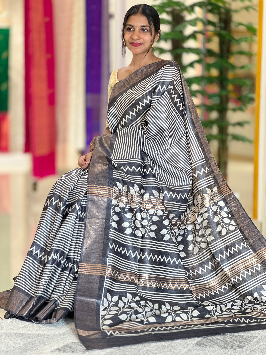 Printed  Semi Geecha Saree | SK362