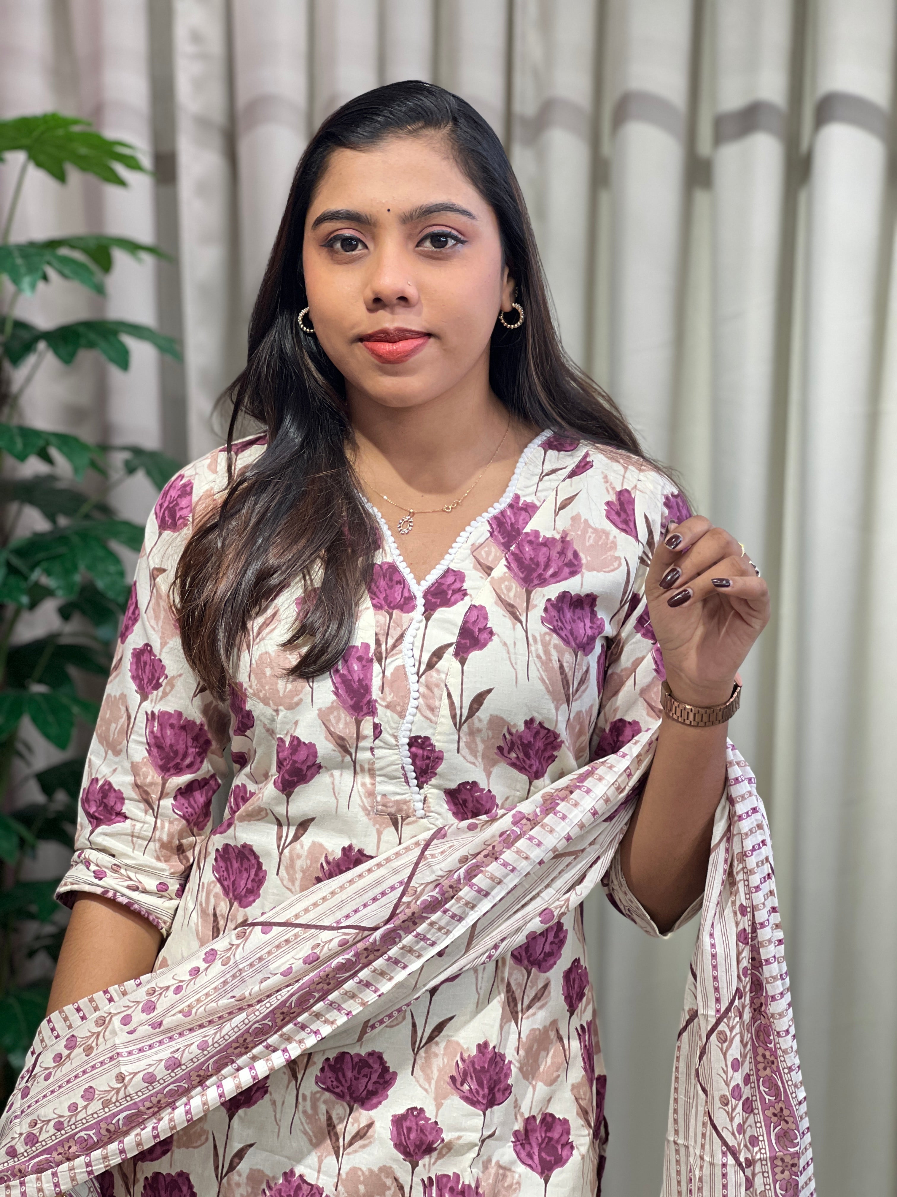 Floral Printed Cotton Kurta Set | MSN150