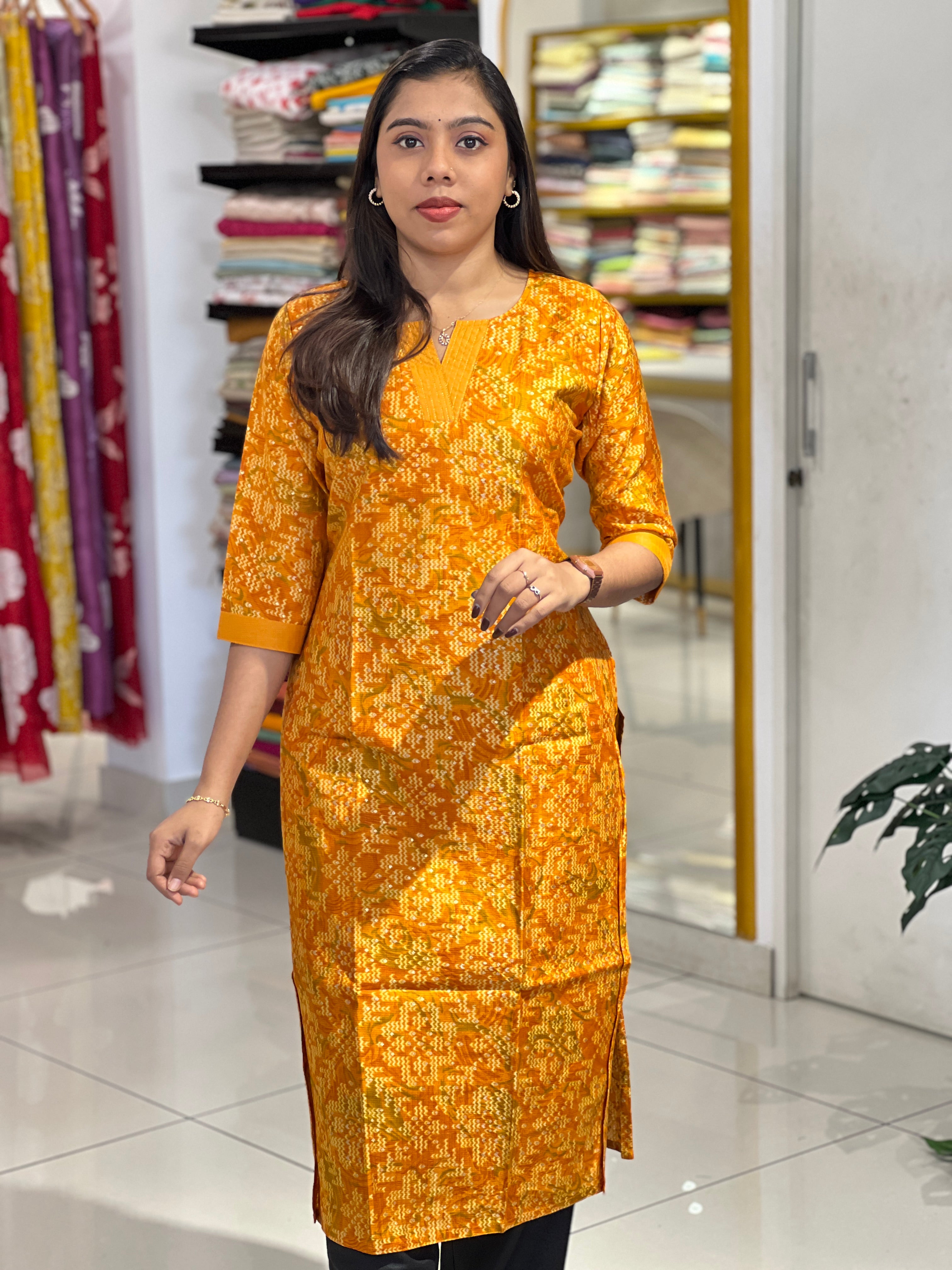 Floral Printed Rayon Kurta | MSN147