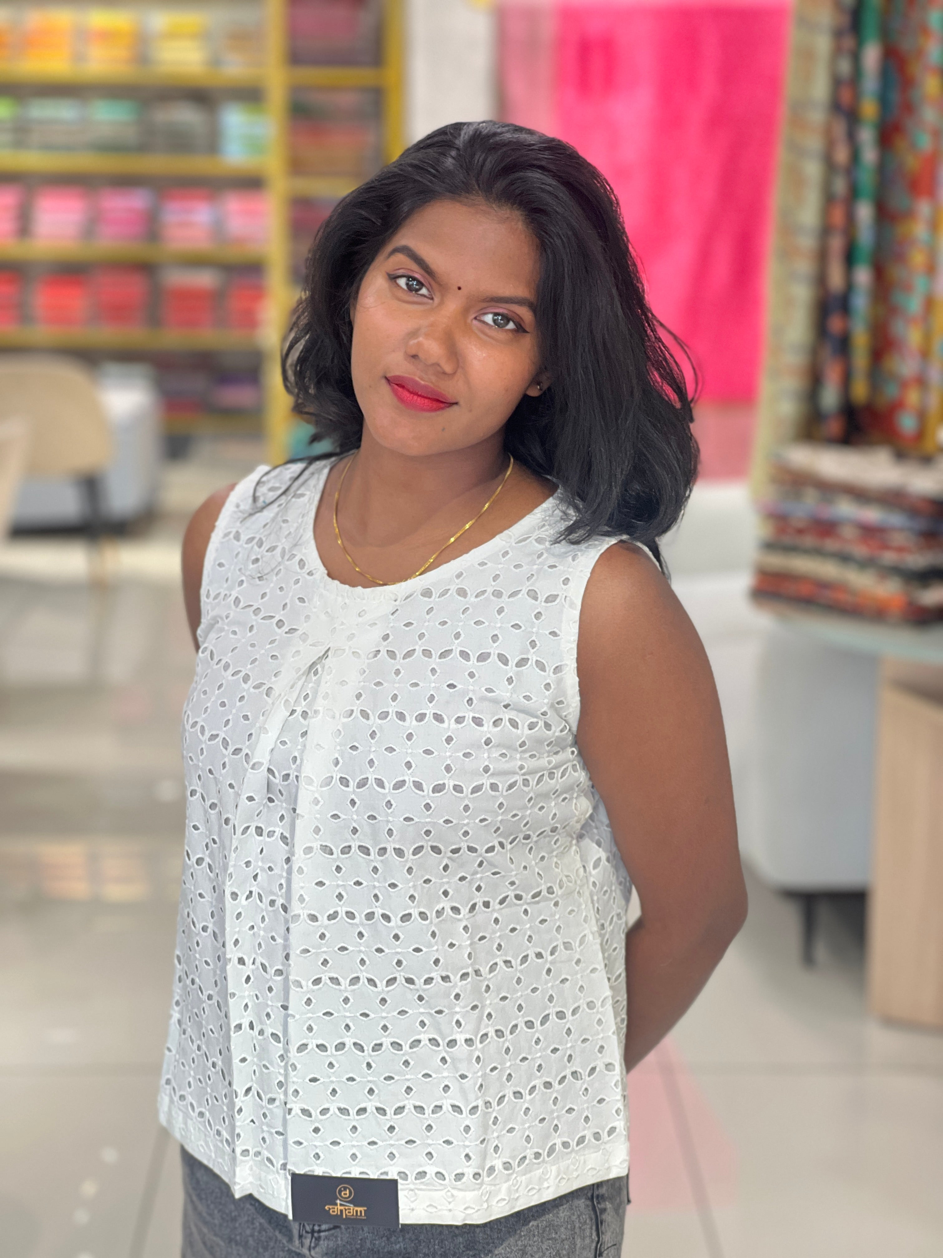 Hakoba Patterned Cotton Short Kurta | DNT566