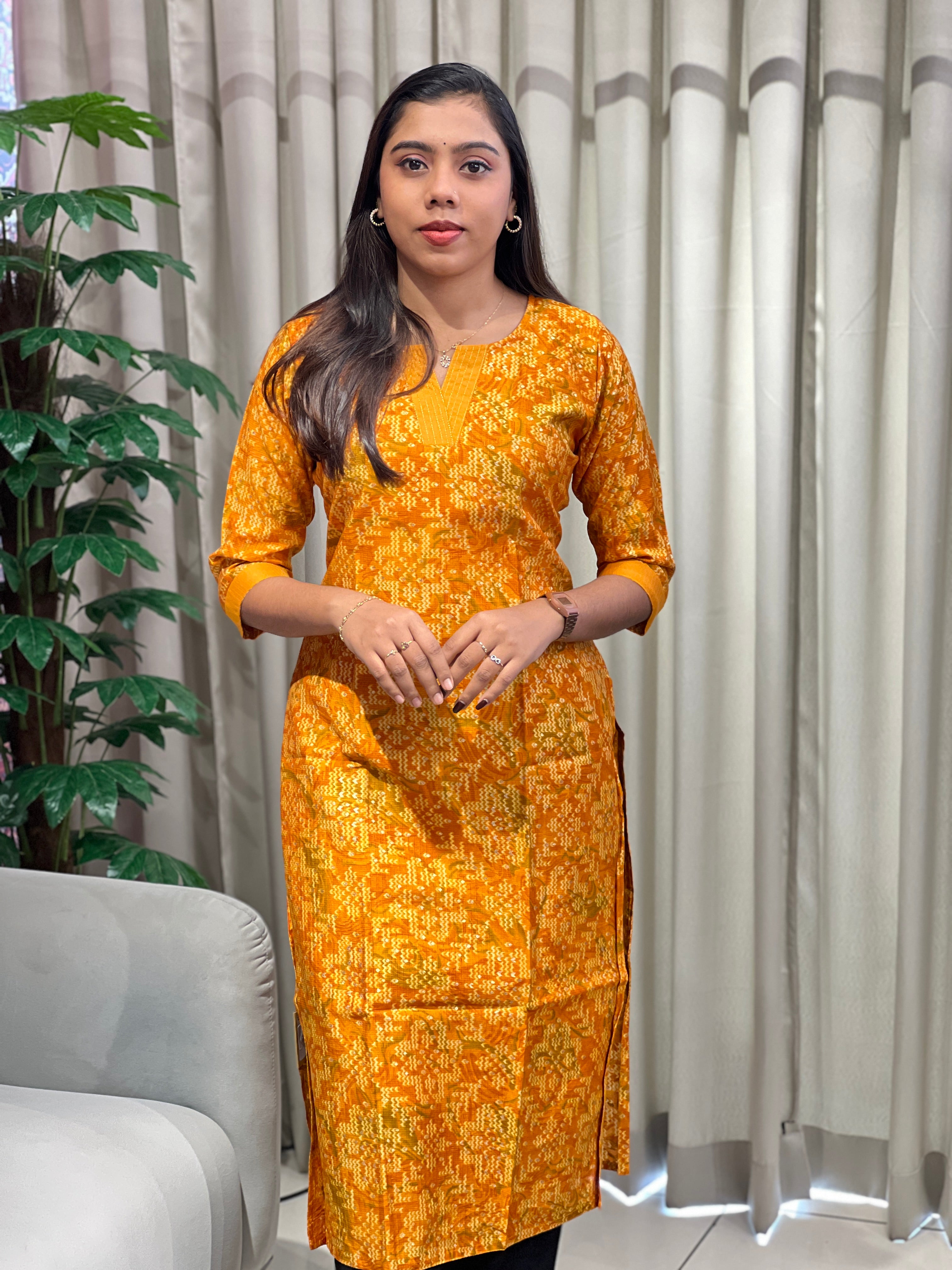 Floral Printed Rayon Kurta | MSN147