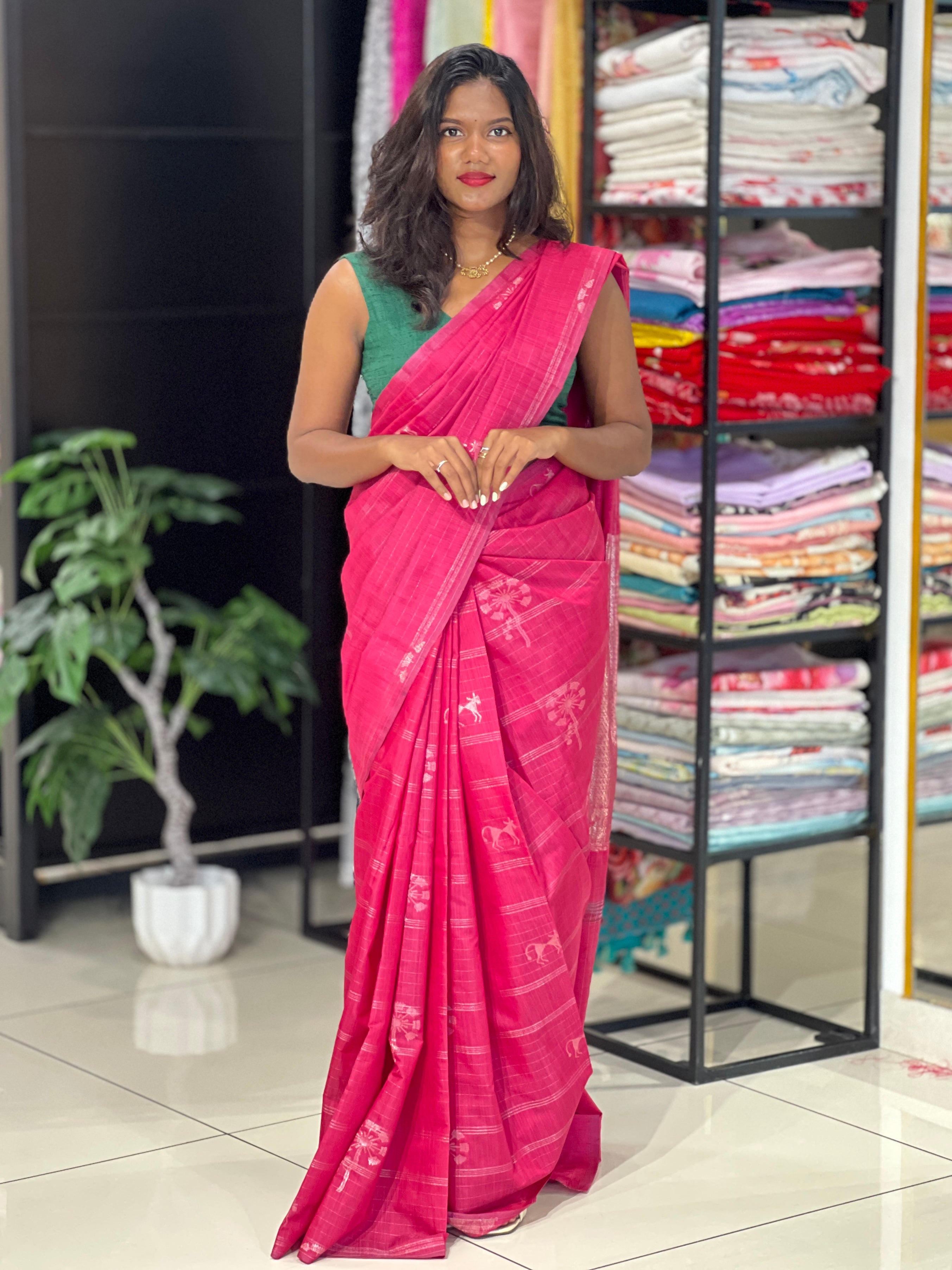 Stripe Woven Silk Cotton Saree | JAT118