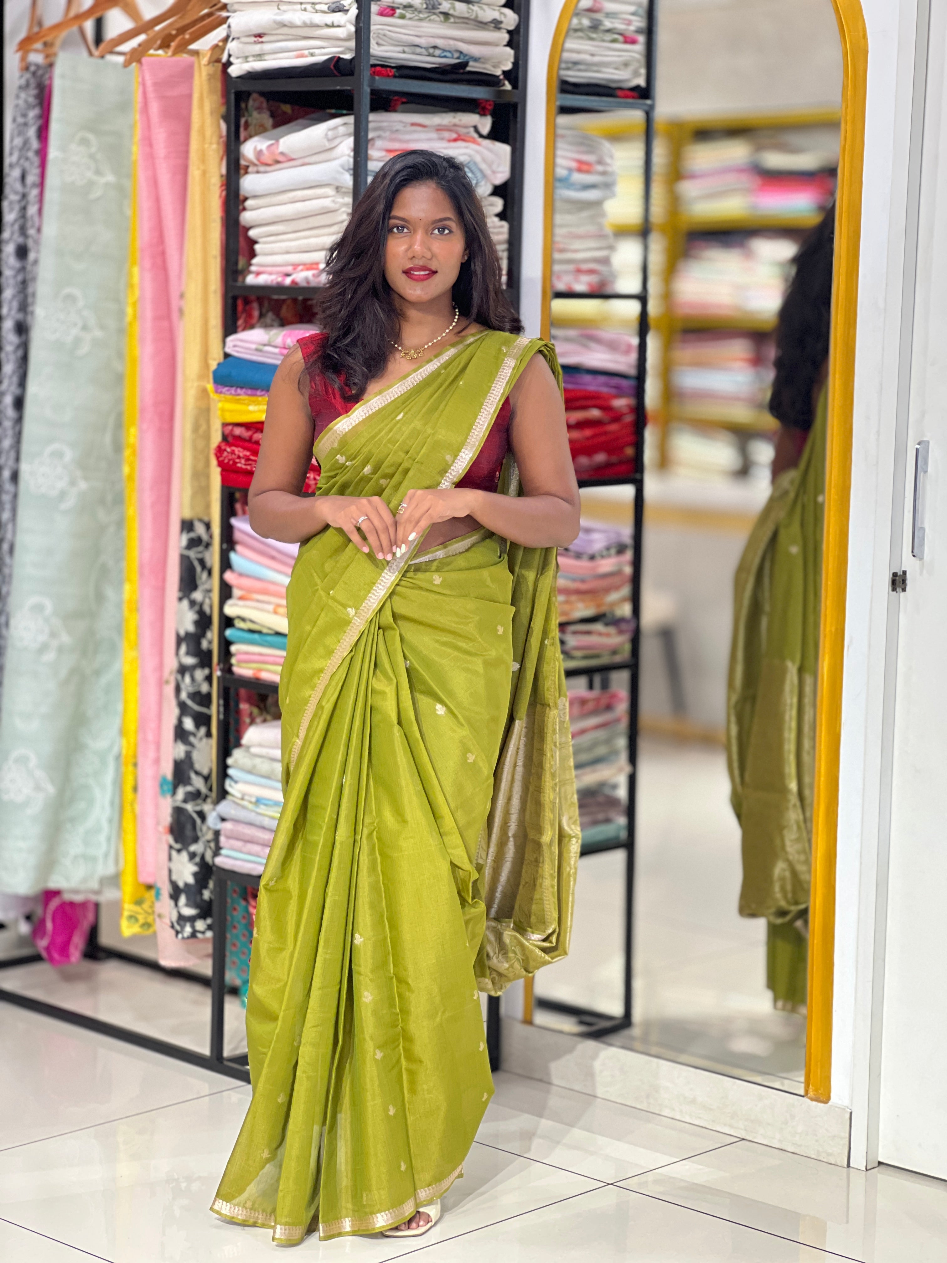 Floral Butti Woven Silk Cotton Saree | JAT125
