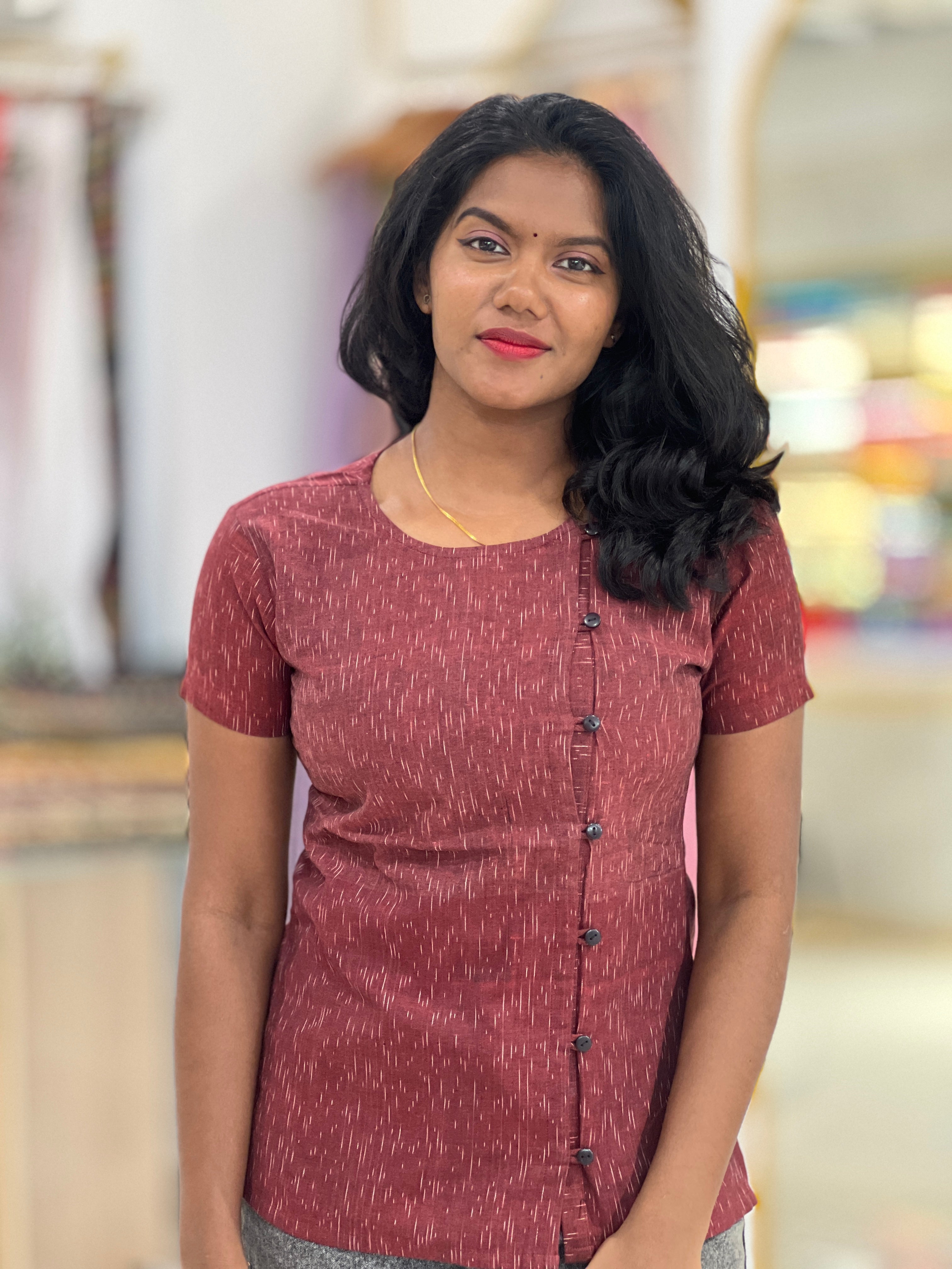 Print Detailed Cotton Short Kurta | DNT589