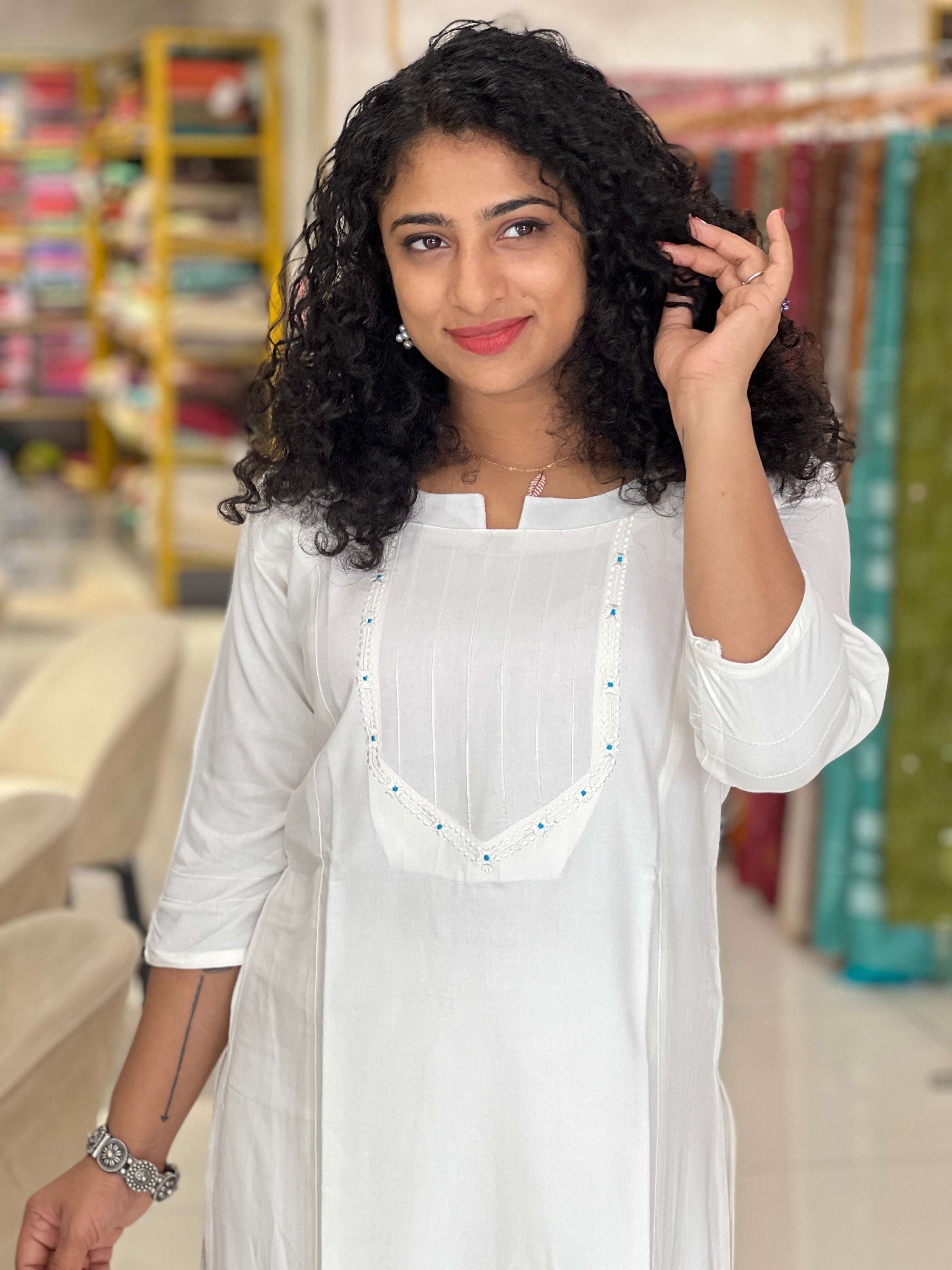 Embroidery Motif Rayon Kurta | AJT126