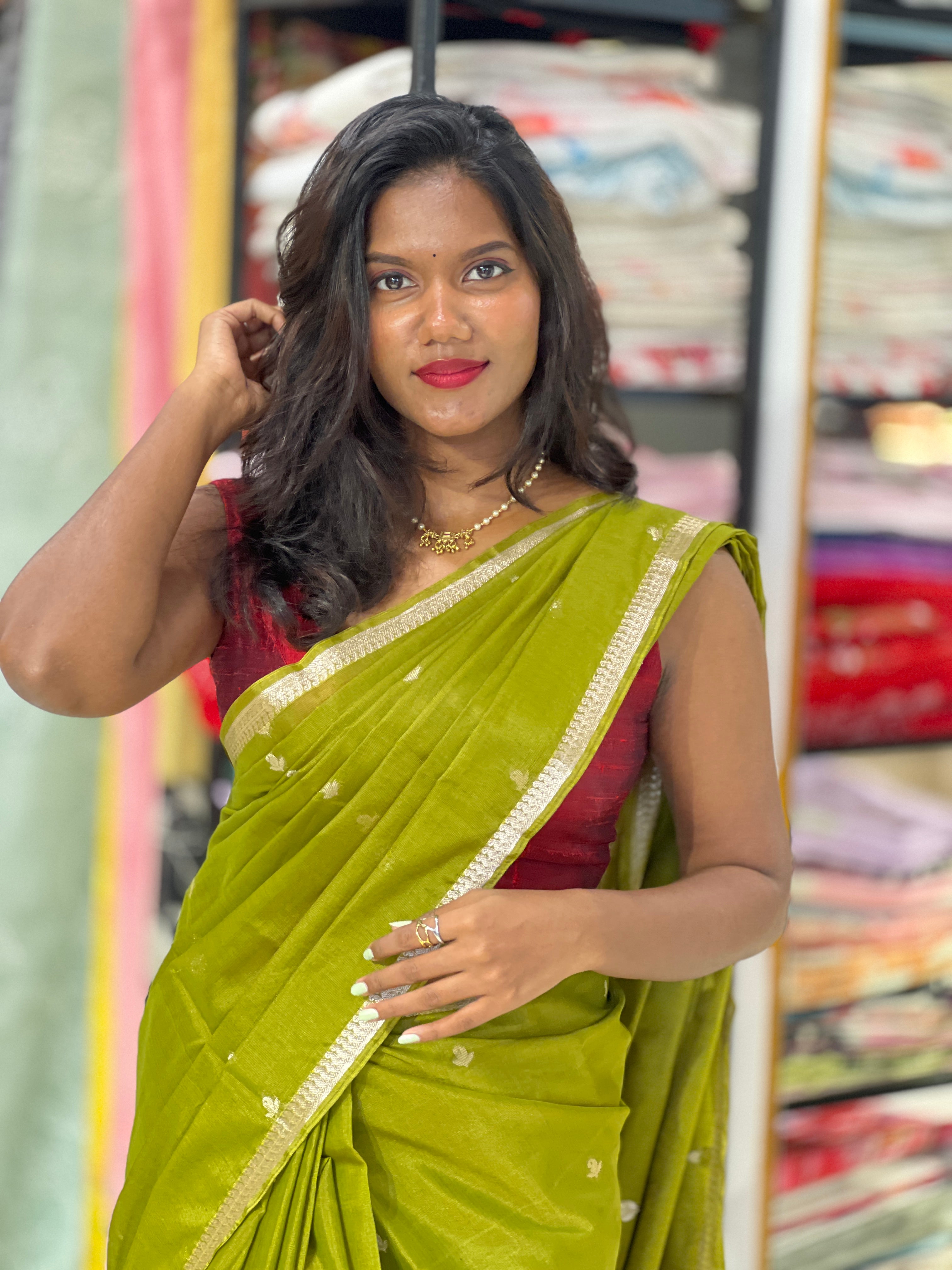 Floral Butti Woven Silk Cotton Saree | JAT125