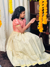 Floral Jaal Brocade Patterned Banarasi Katan Unstitched Skirt & Top | ONK111