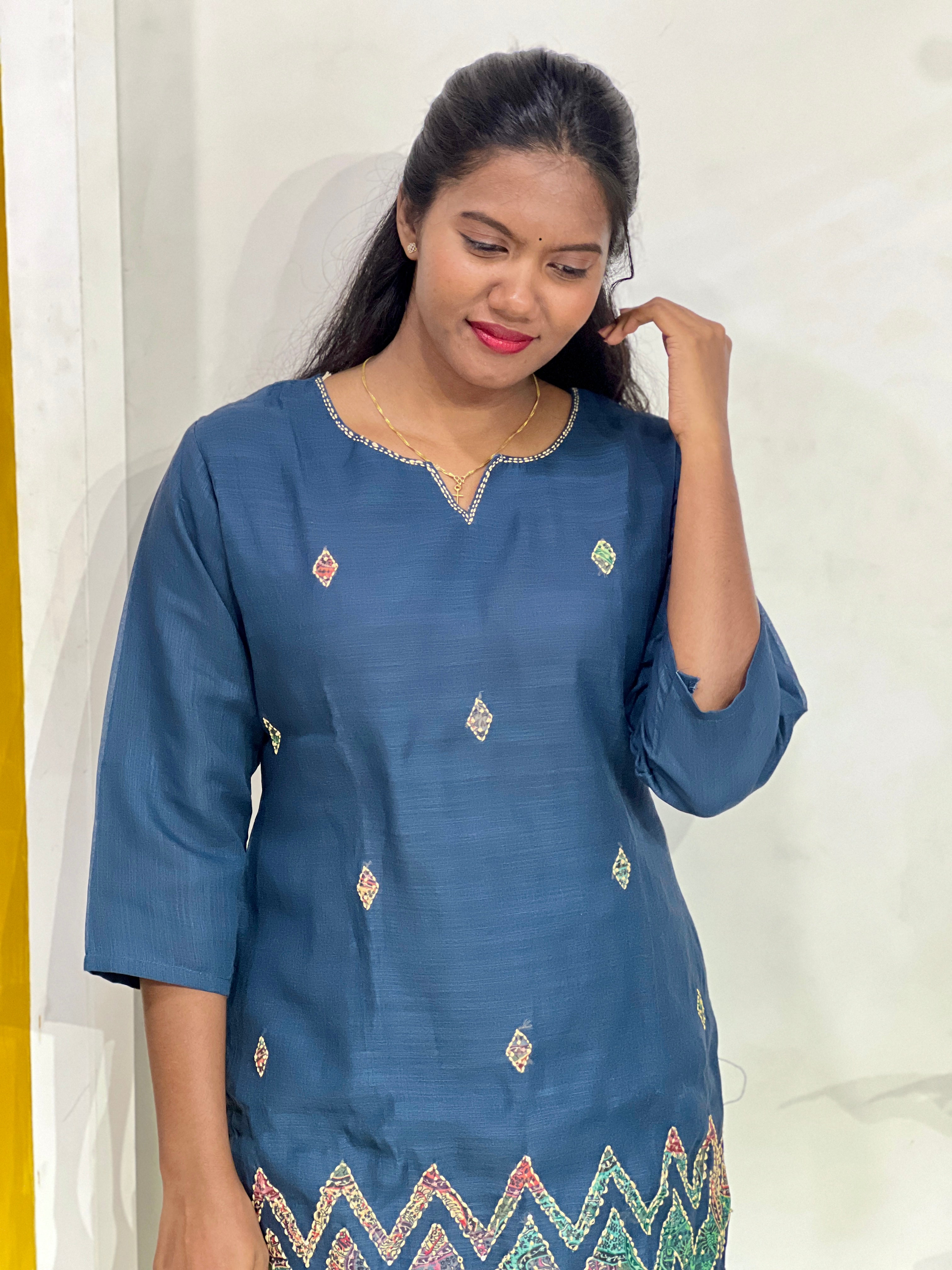 Zig Zag Pattern Linen Cotton Cord Set | FW416