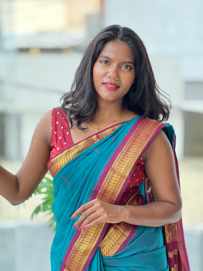 Traditional Thread Weaved Cotton Saree | ONA113