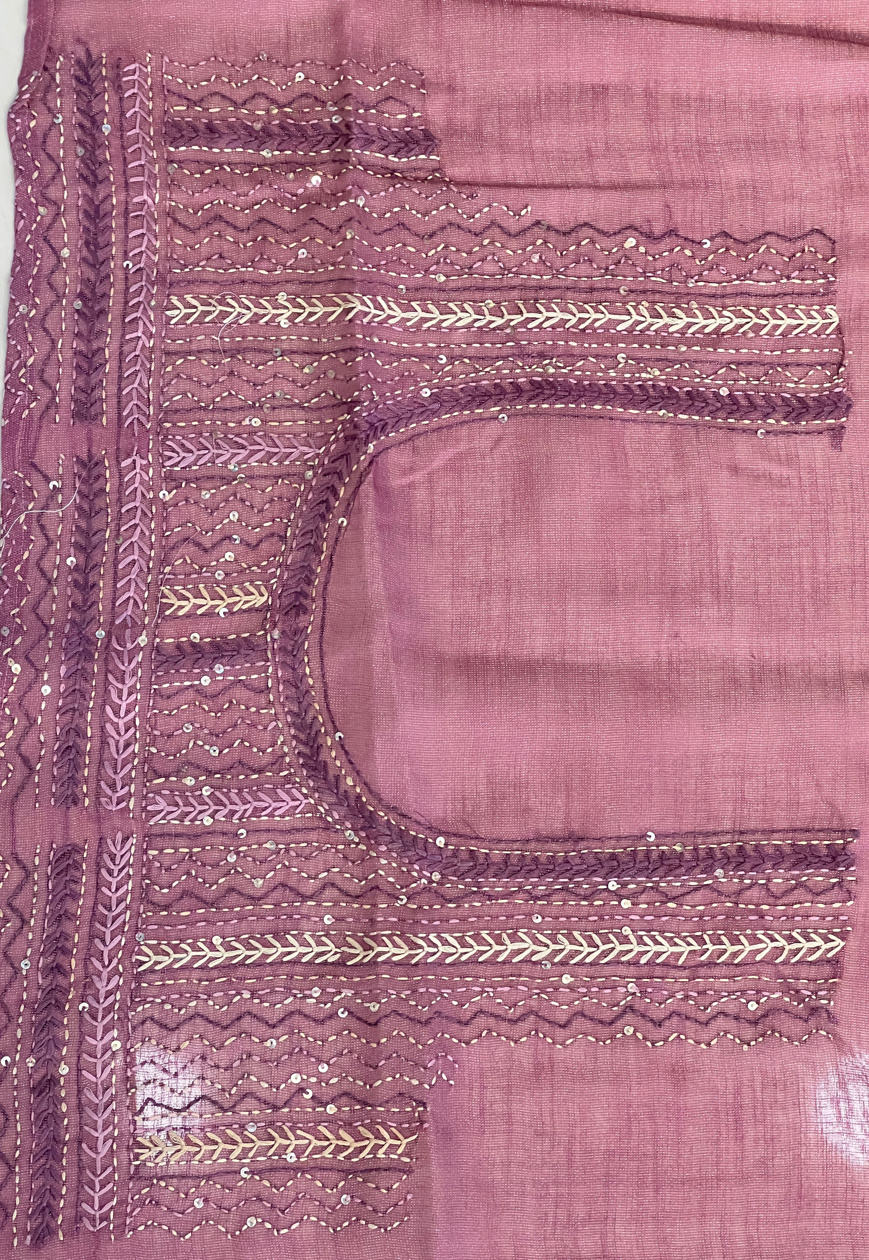 Floral Print With Hand Embroidered Tissue Linen Saree | BLD1923