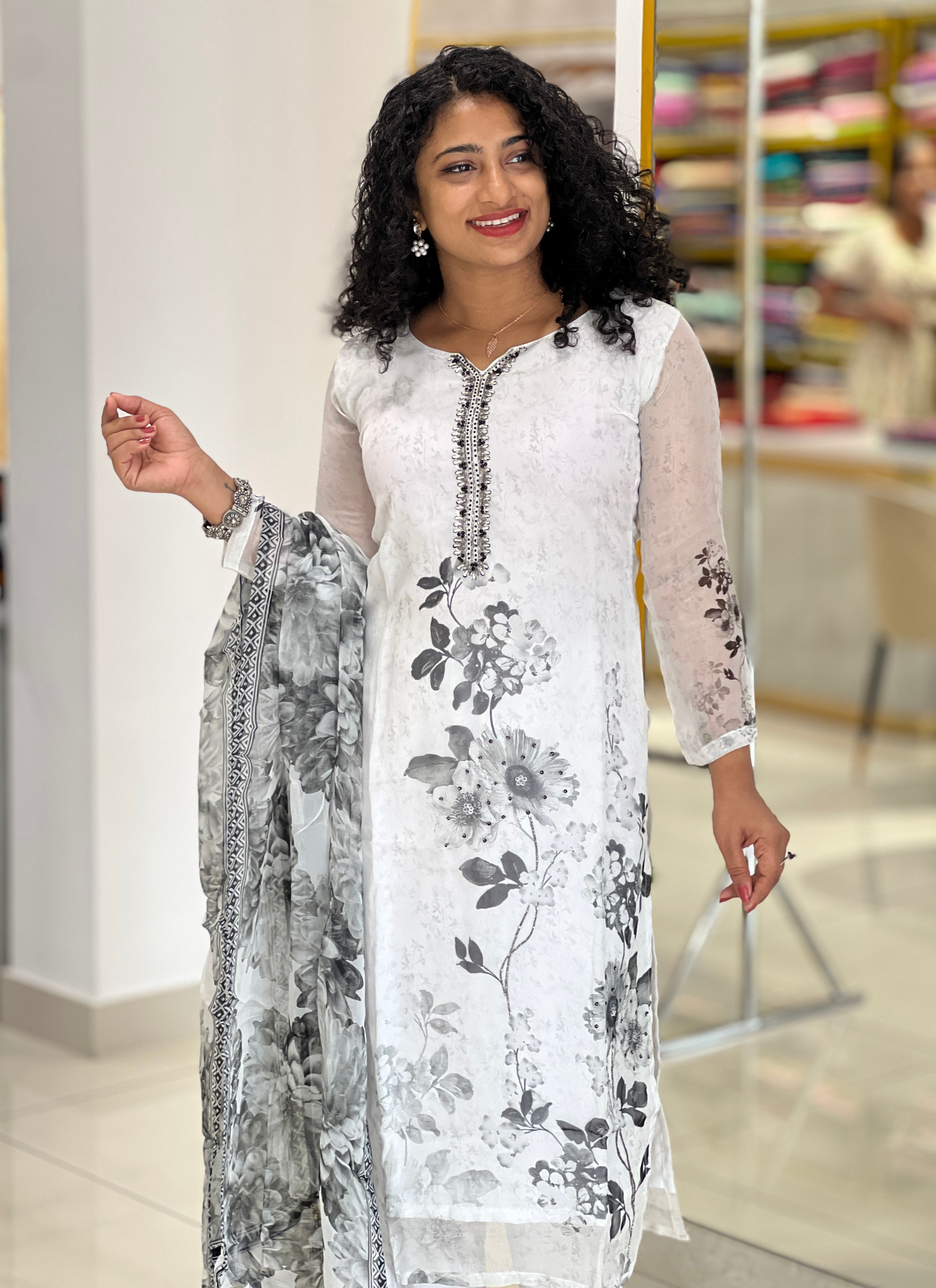 Digital Printed Organza Kurta Set | FW216