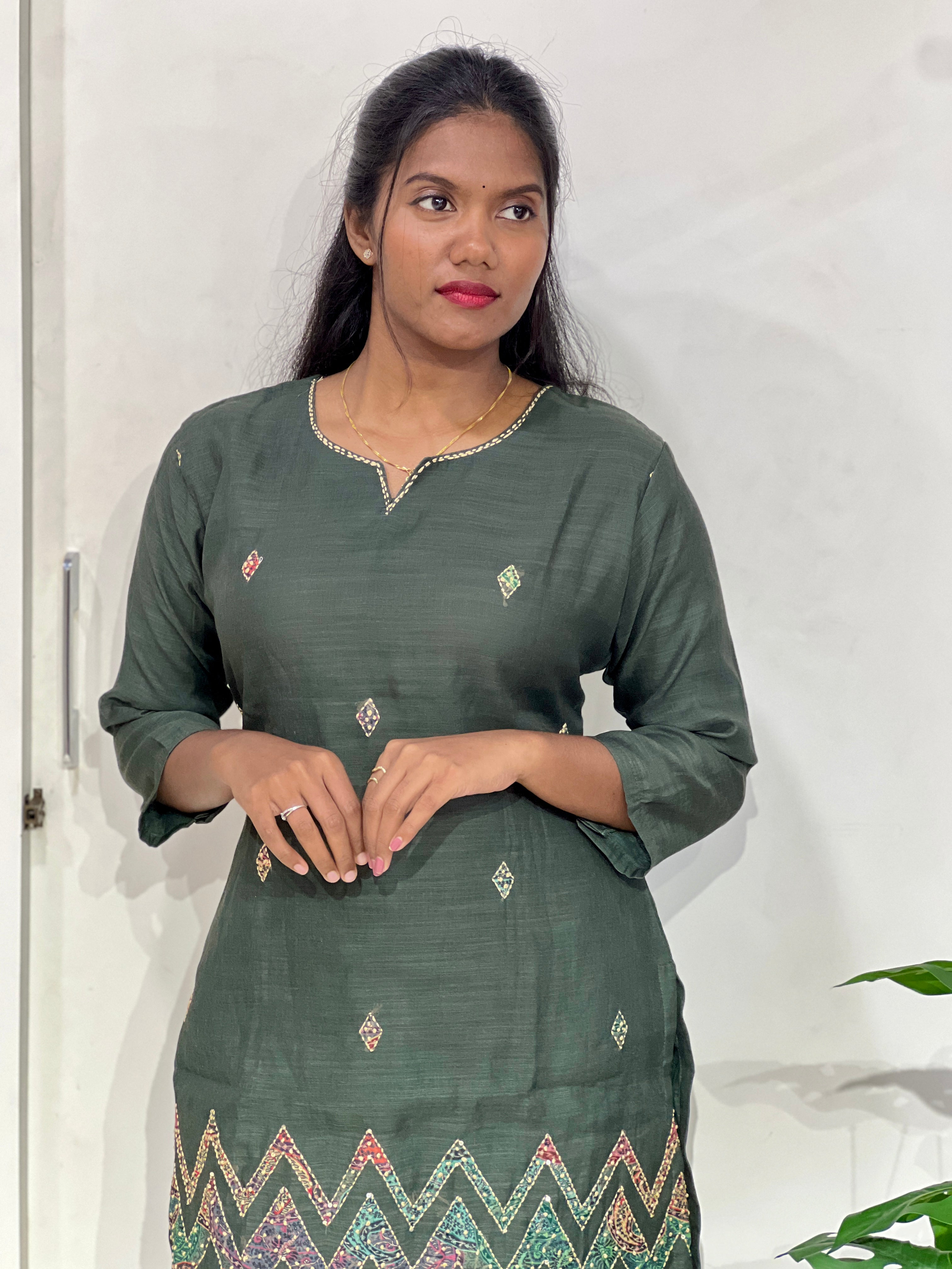 Zig Zag Pattern Linen Cotton Cord Set | FW417