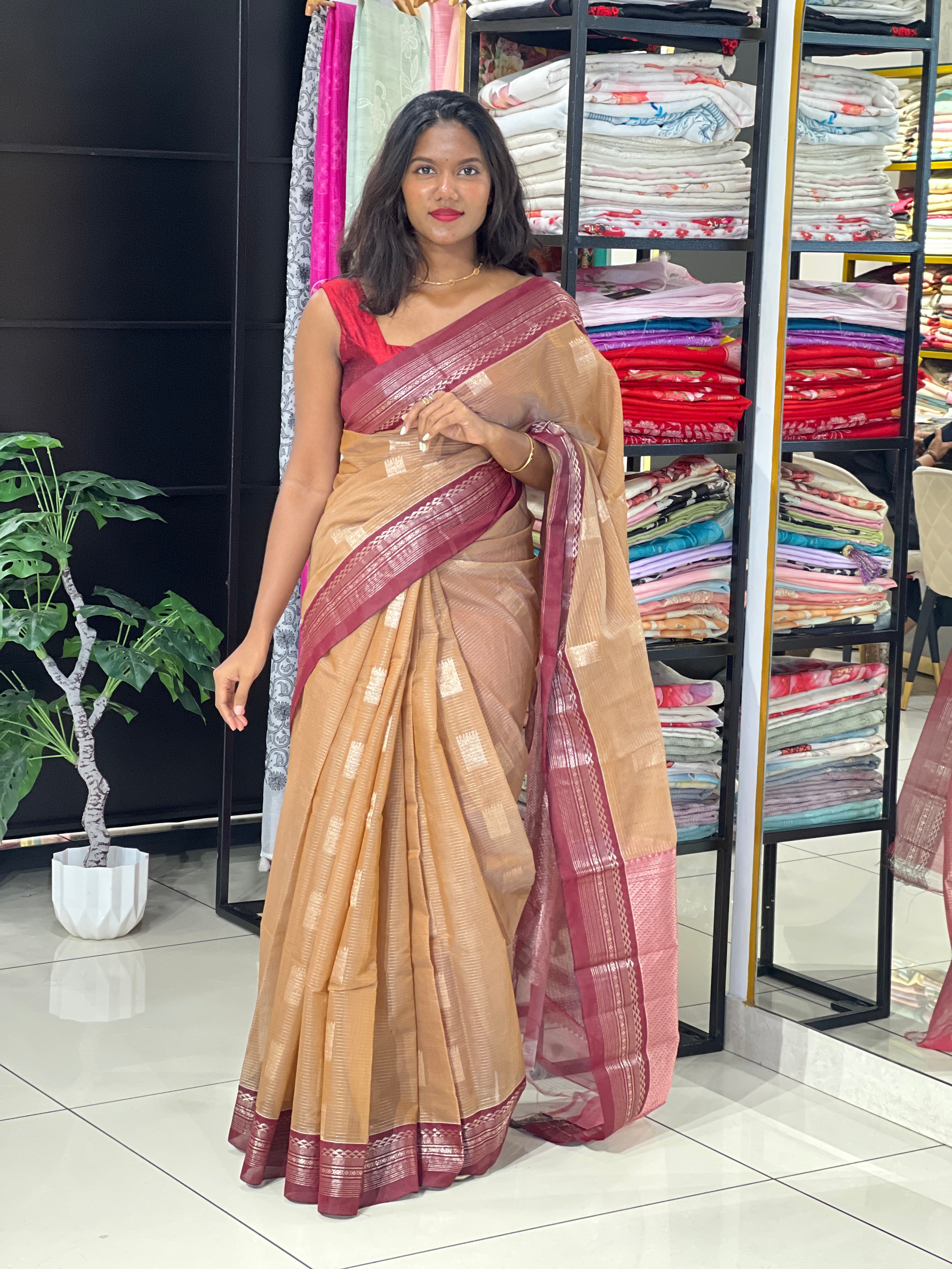 Zari Weaved Silk Cotton Saree |  JAT105