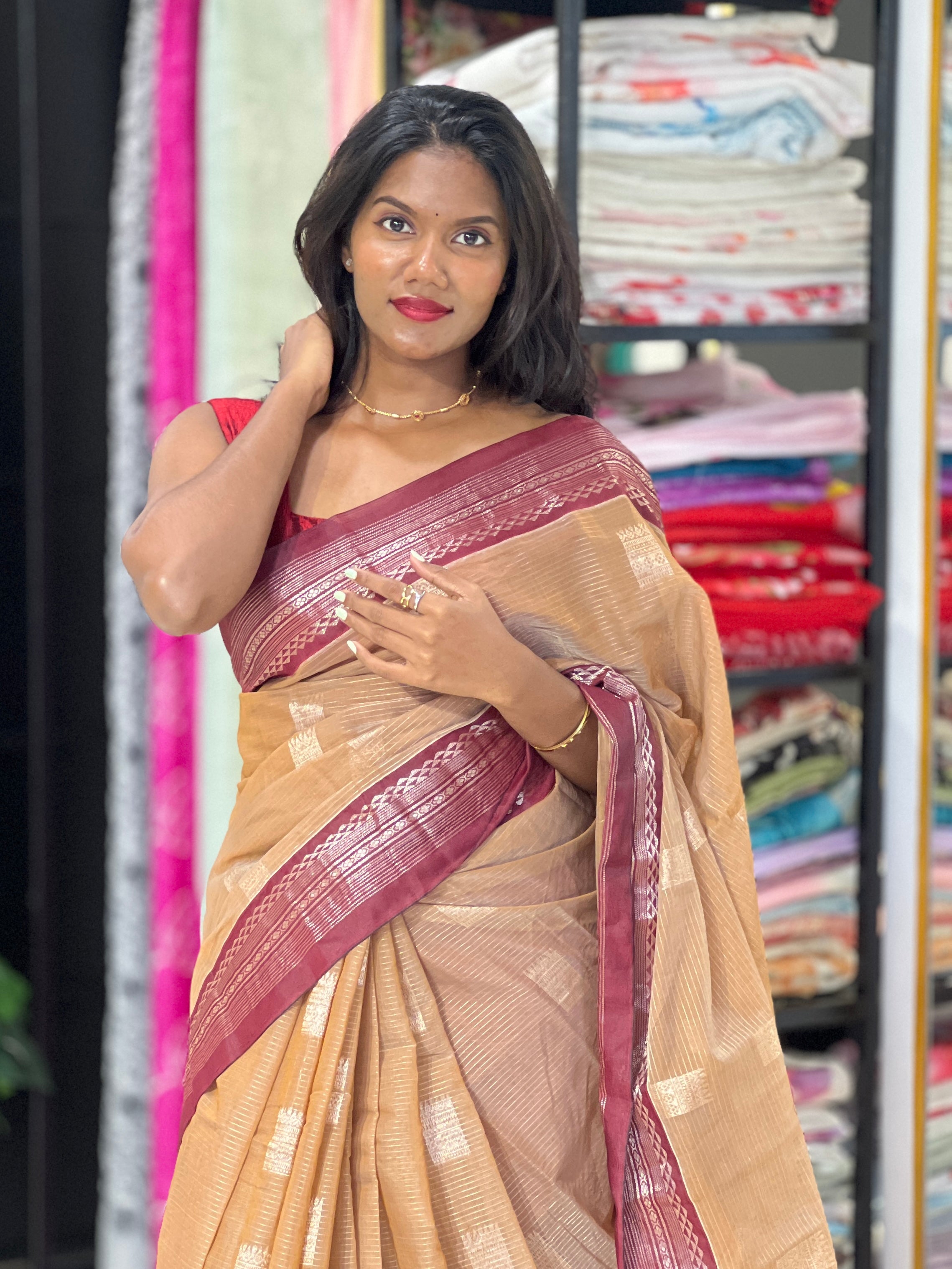 Zari Weaved Silk Cotton Saree |  JAT105