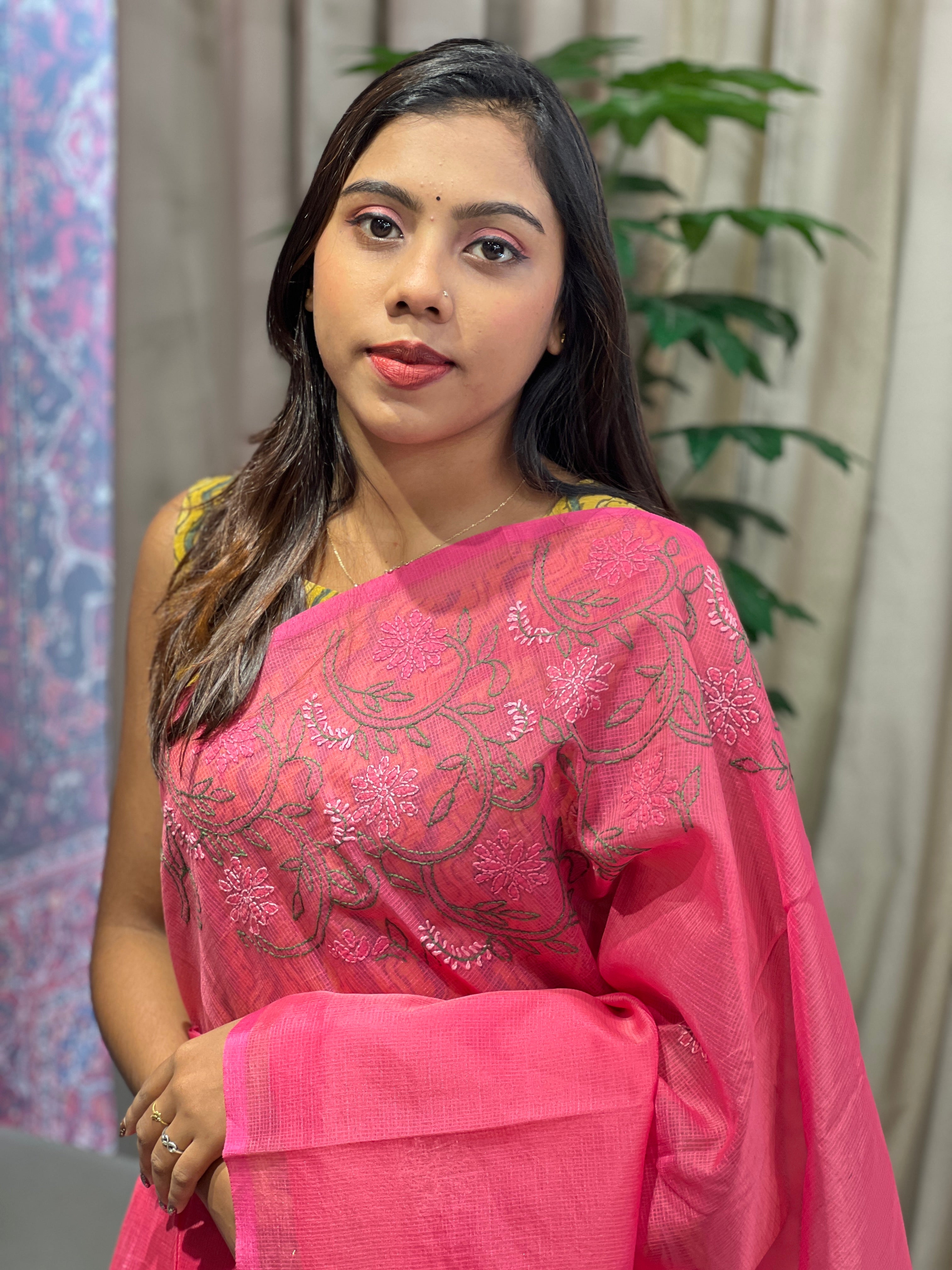 Chikankari Embroidery Detailed Kota Saree | JSC498