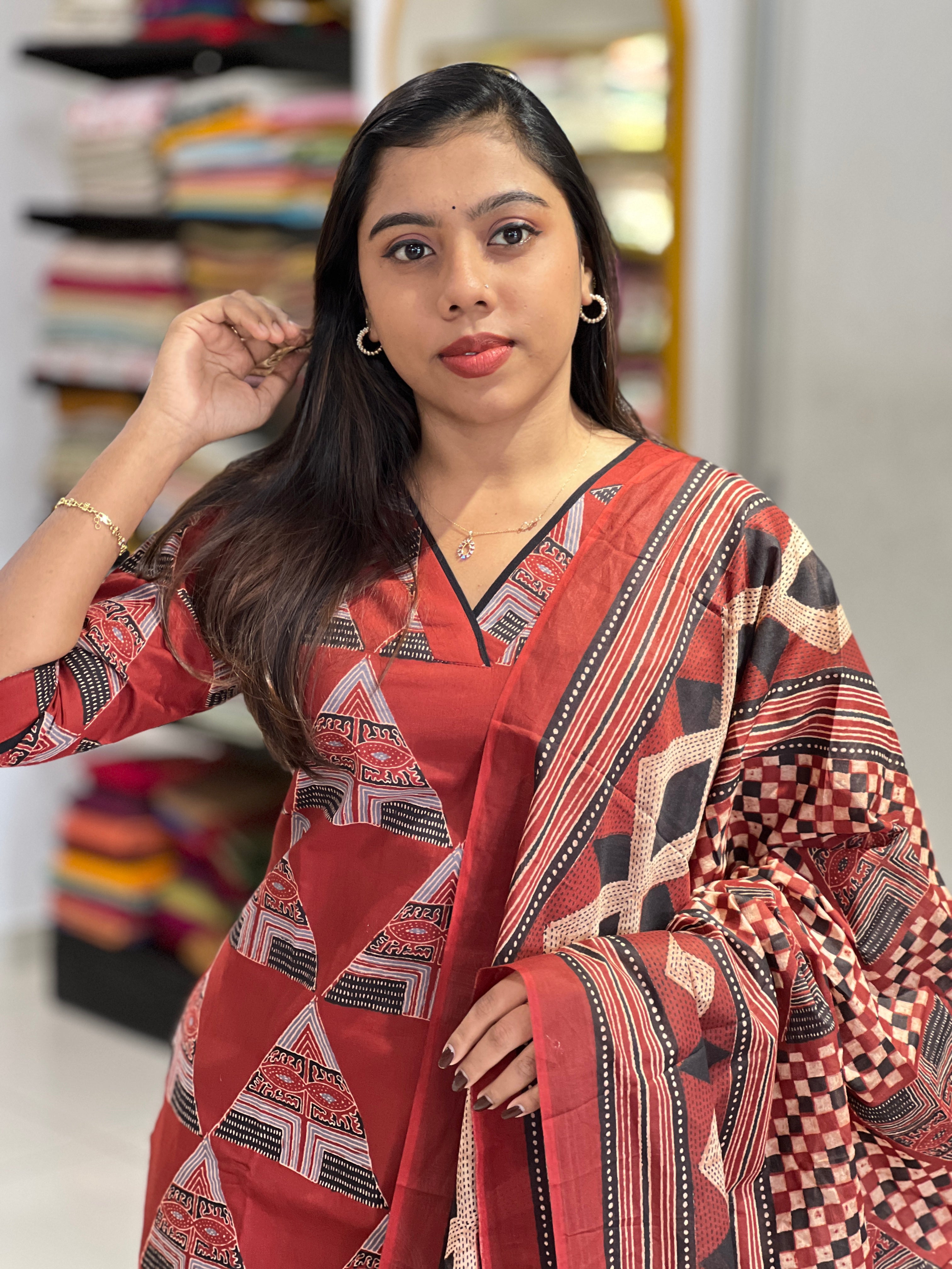 Geometrical Printed Cotton Kurta Set | MSN149