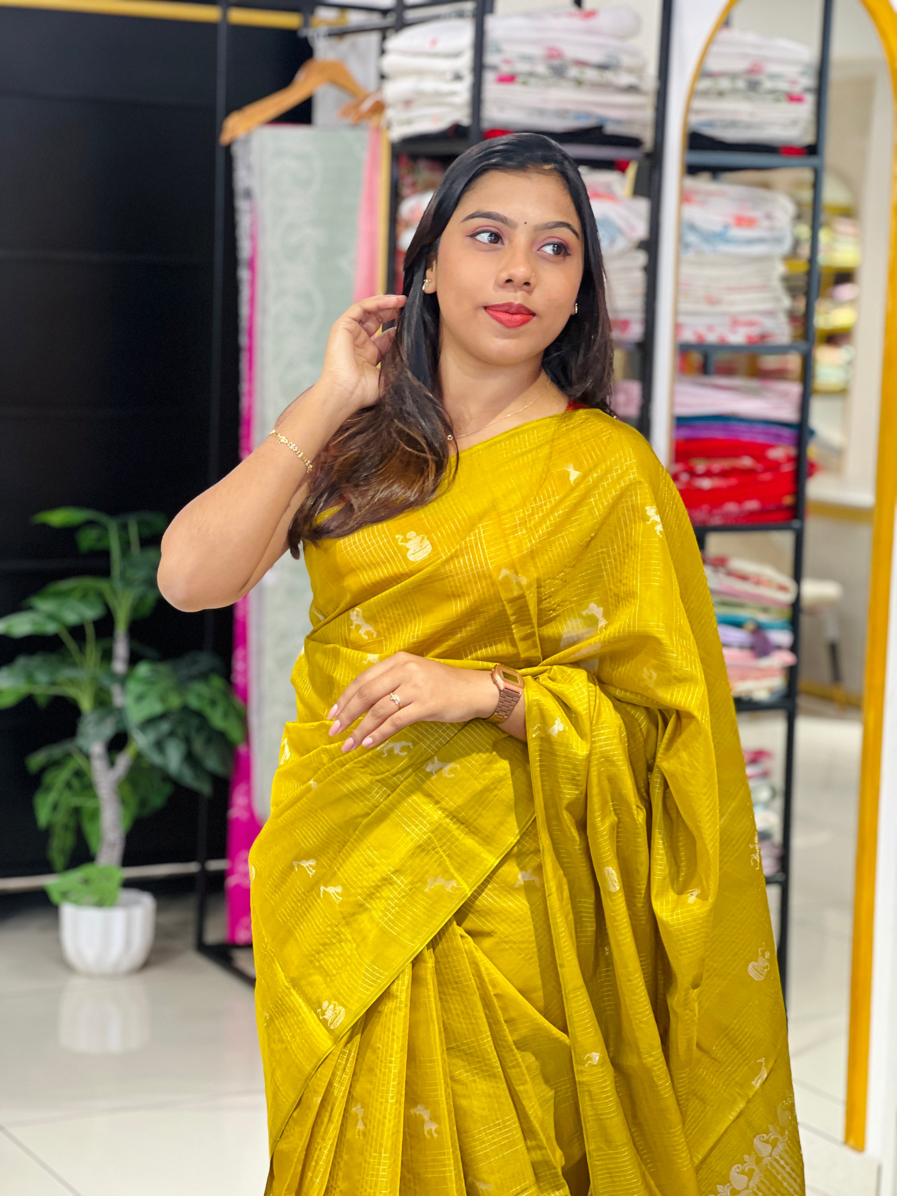 Zari Weaved  Silk Cotton Saree | JAT138