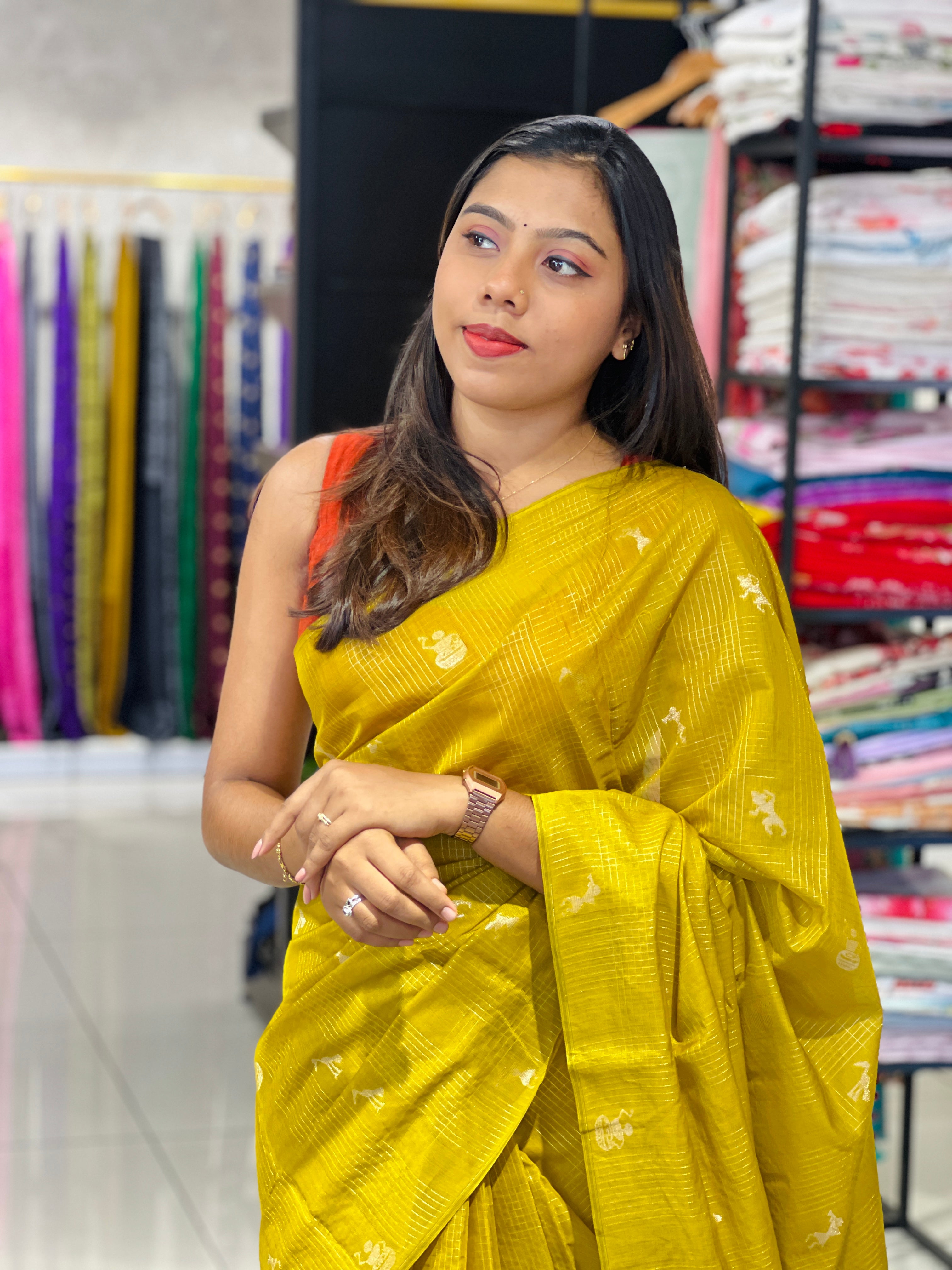 Zari Weaved  Silk Cotton Saree | JAT138