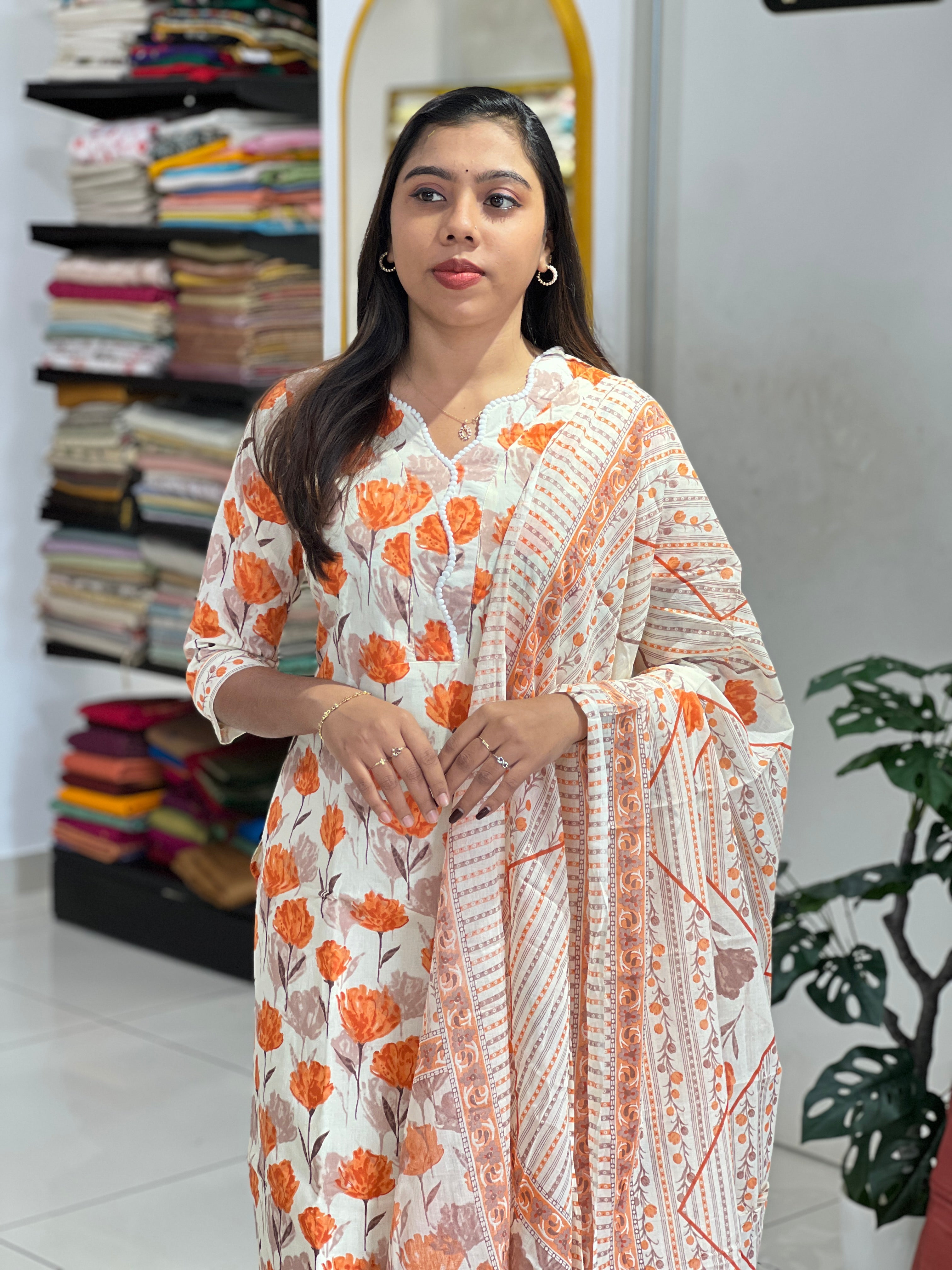 Floral Printed Cotton Kurta Set | MSN151