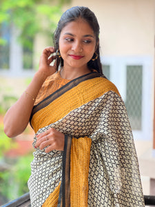 Geometrical Printed Chanderi Saree | RGD225